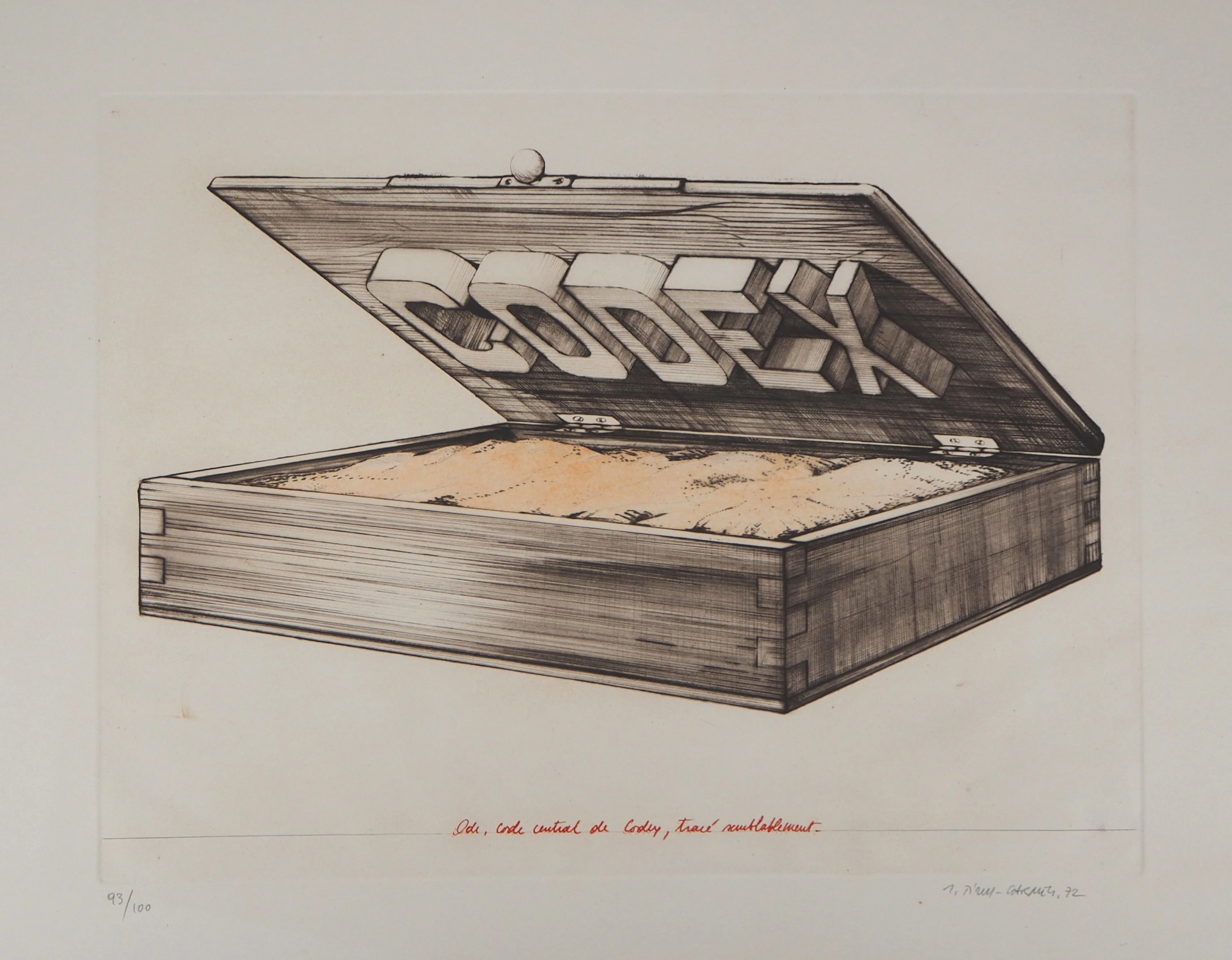 Titus CARMEL : Codex, 1972 - Gravure originale signée