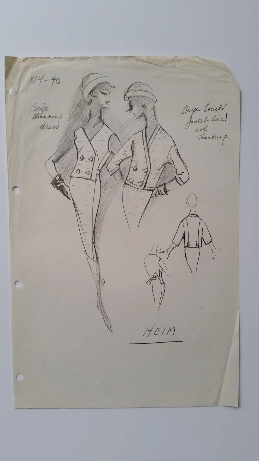 Jacques Heim - Croquis ensemble robe et veste