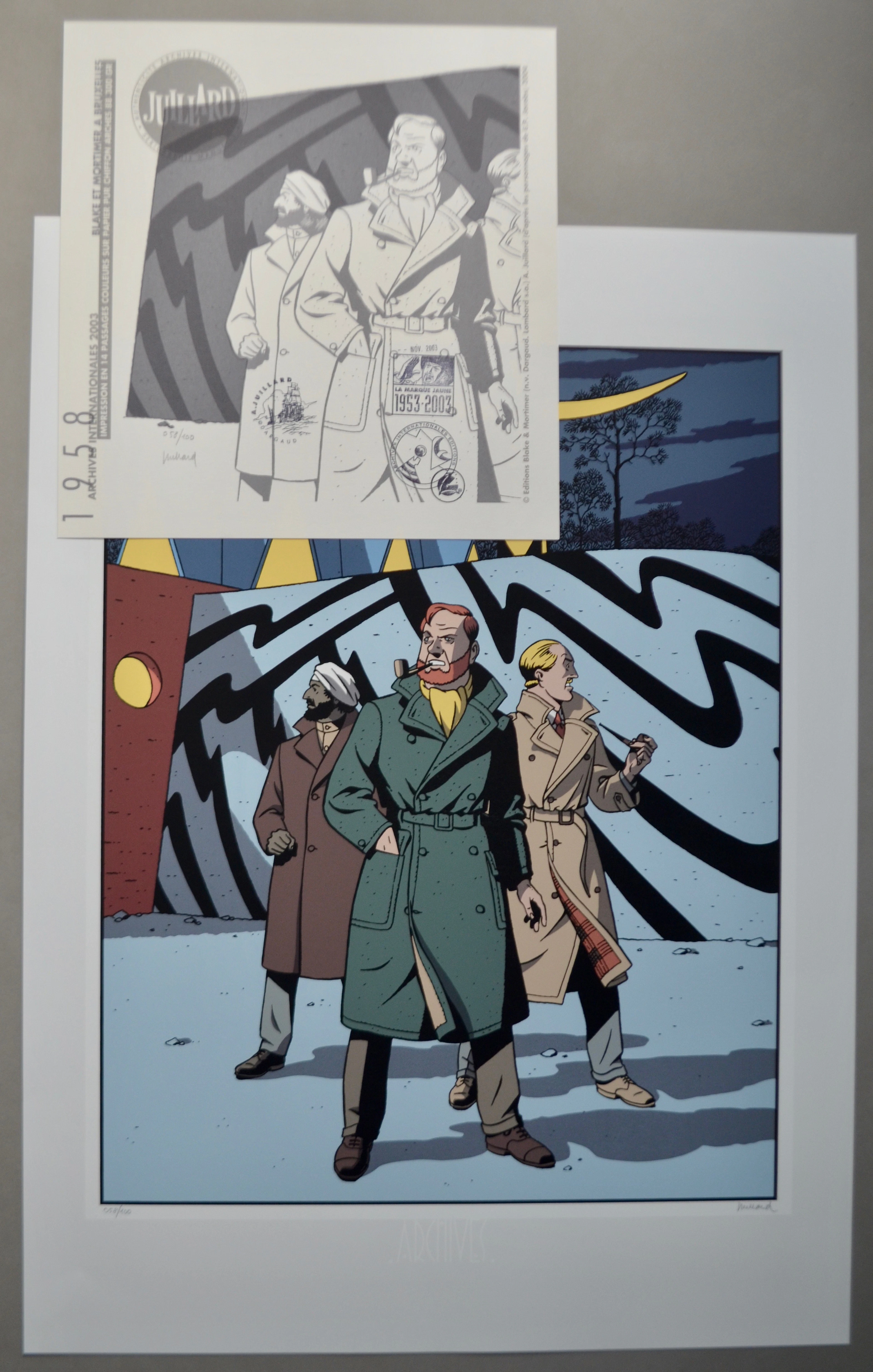 André Juillard - Blake et Mortimer Expo 58 - sérigraphie signée