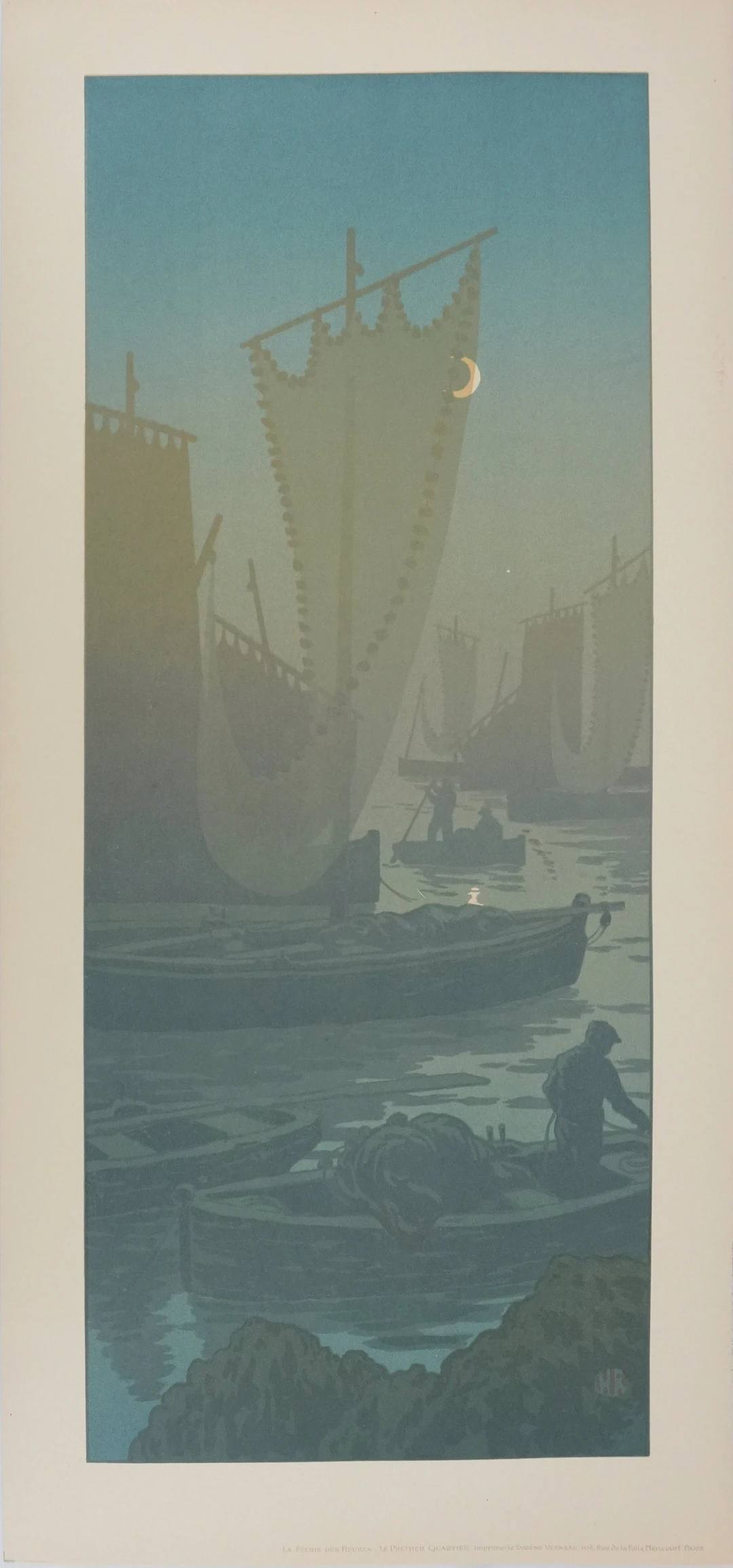 Henri RIVIERE : La féérie des heures, Premier Quartier, Lithographie