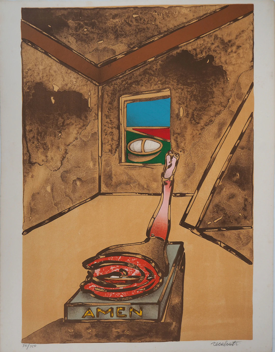 Antonio RECALCATI - Amen surréaliste - Lithographie originale signée