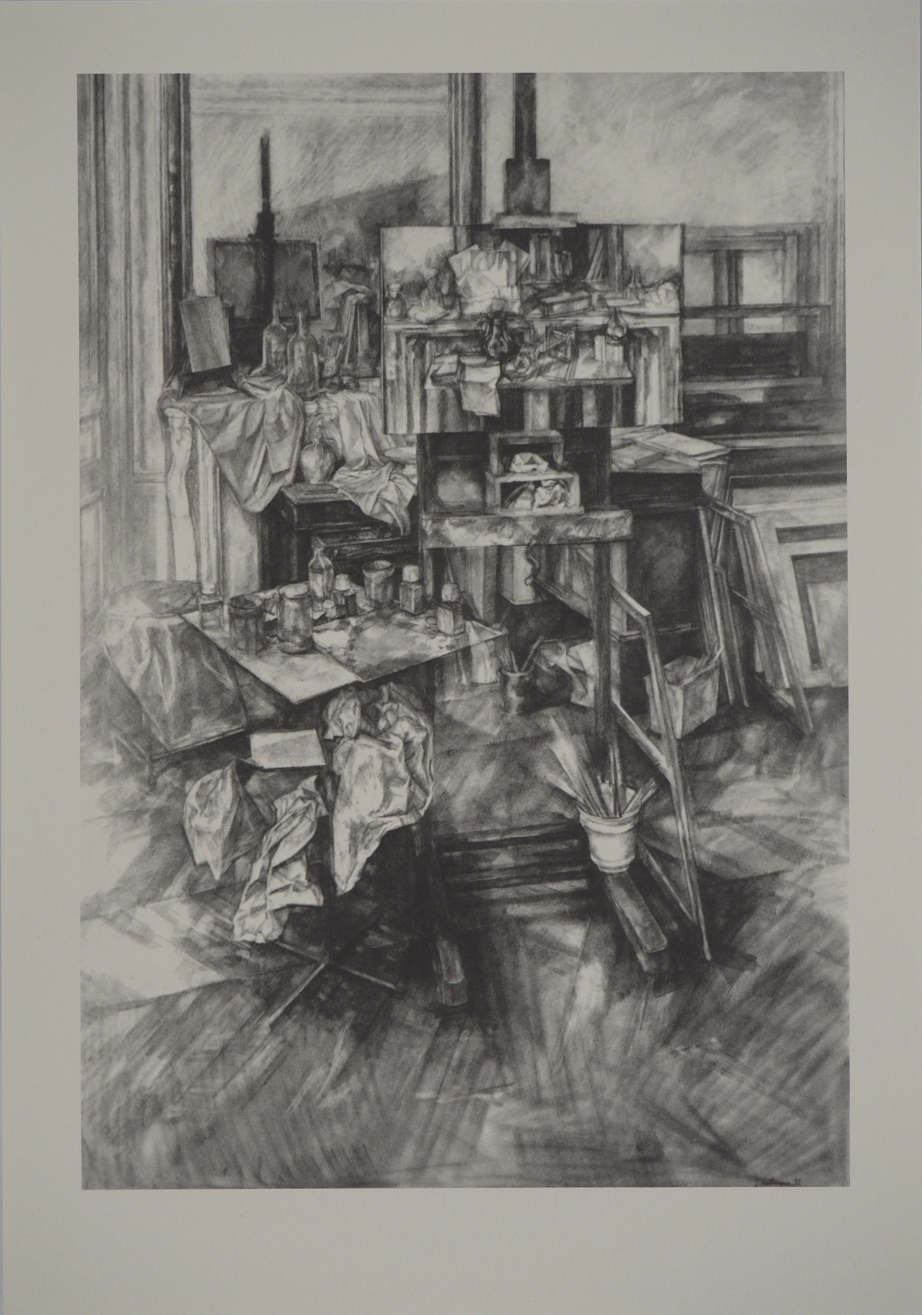 Jacques HARTMANN : L’atelier du peintre, Héliogravure signée