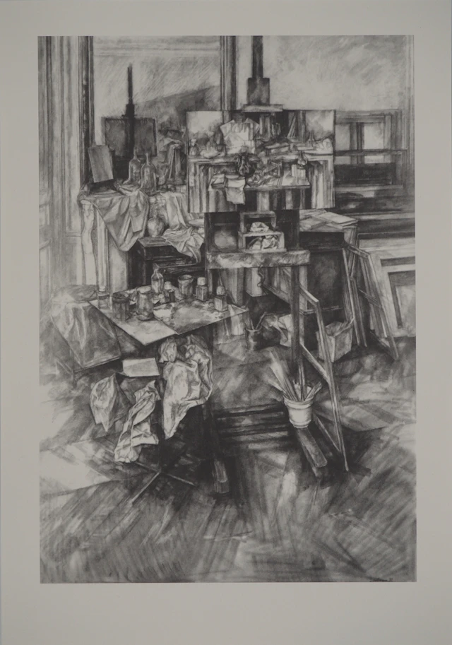Jacques HARTMANN : L’atelier du peintre, Héliogravure signée