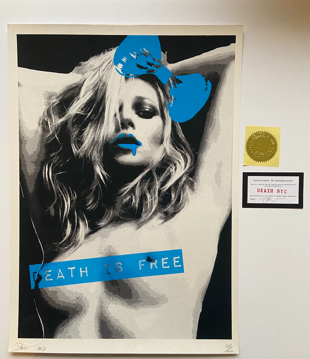 Death NYC – Blue Death is free, 2013 - Sérigraphie signée au crayon