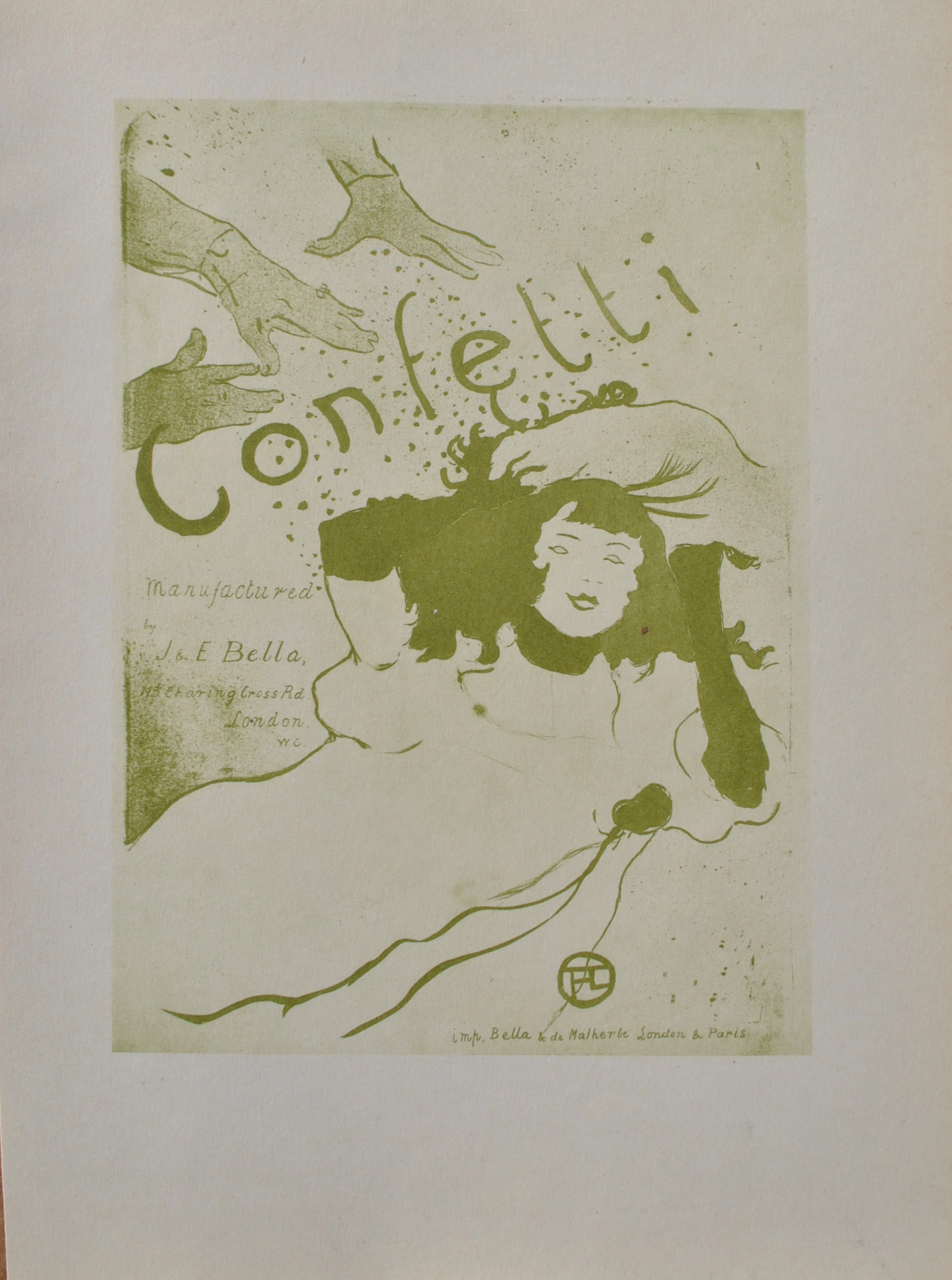 Henri de TOULOUSE-LAUTREC (d’après) : Confetti,1927, Lithographie signée