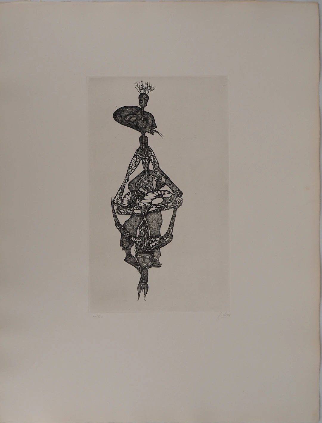 Fred DEUX : Débandement, Gravure originale signée