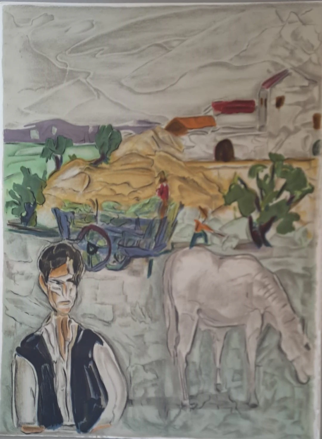 Toussaint d’Orcino - La récolte du foin - Lithographie originale