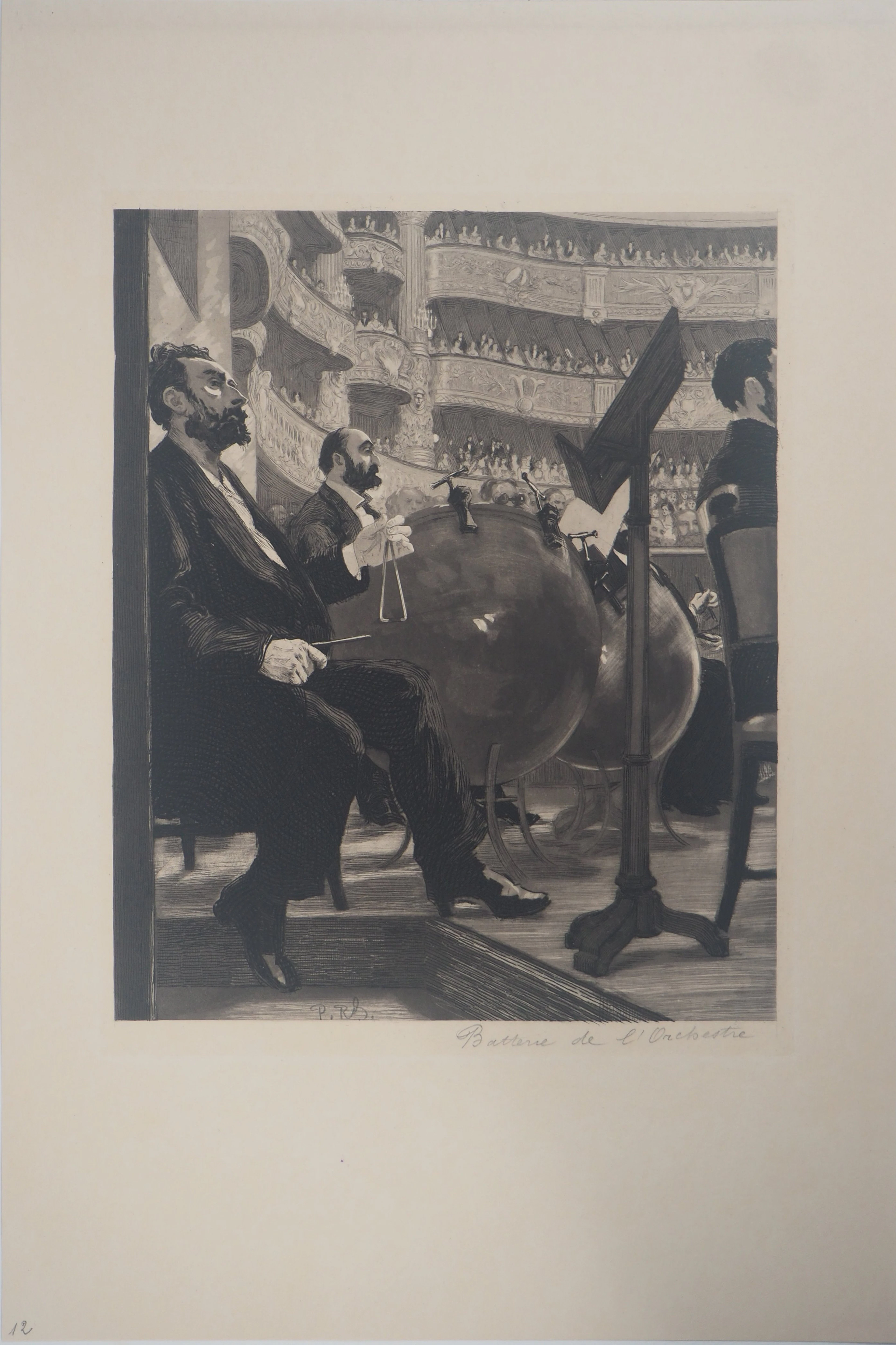 Paul Renouard - Musiciens, 1893 - Gravure originale signée au crayon
