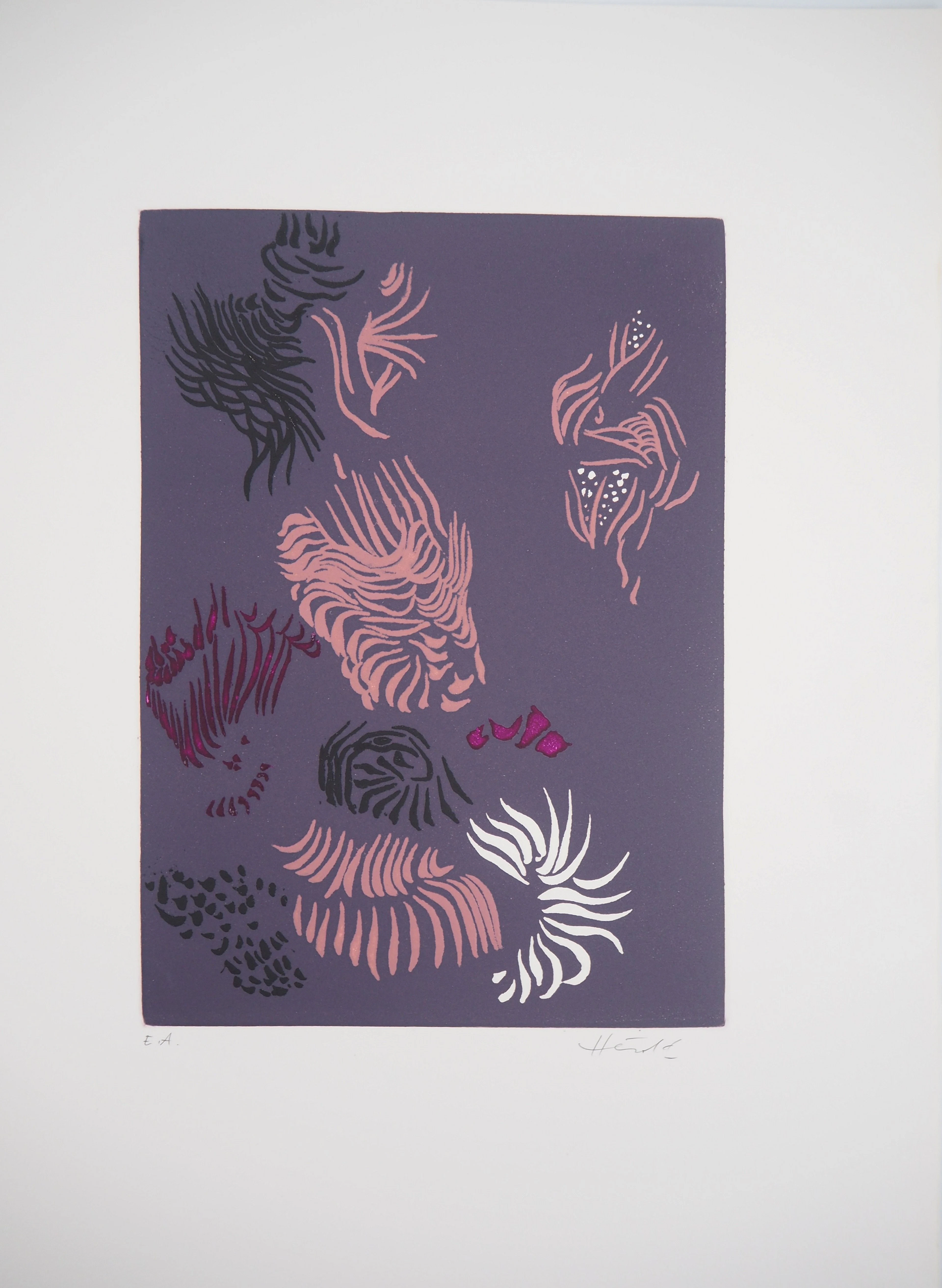 Jacques HEROLD - Oiseaux surréalistes , 1975 - Gravure originale signée