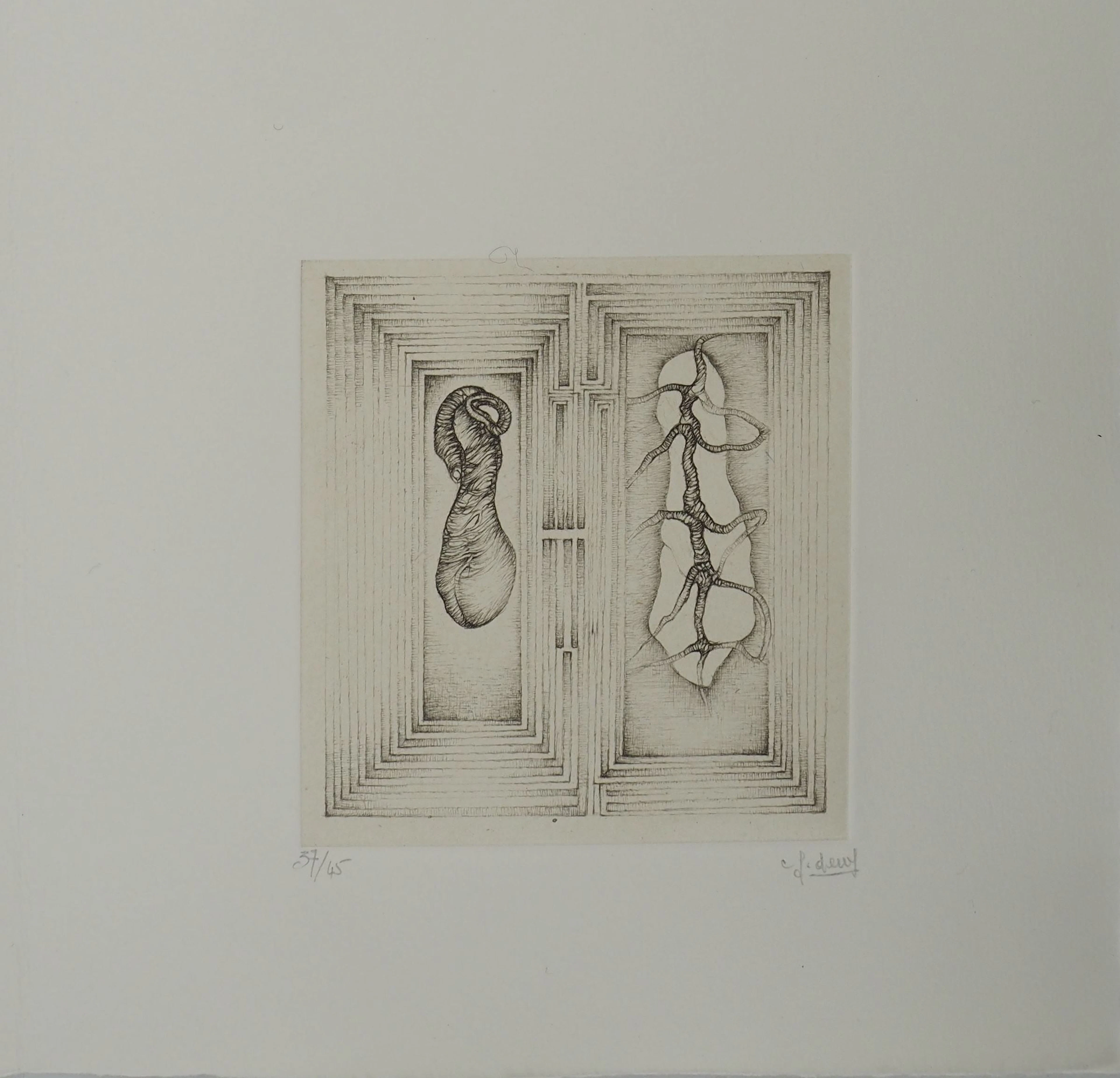 Fred DEUX : Double jeux, Gravure originale signée