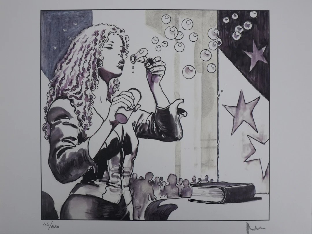 Milo MANARA : Bulles de savon, Lithographie originale signée