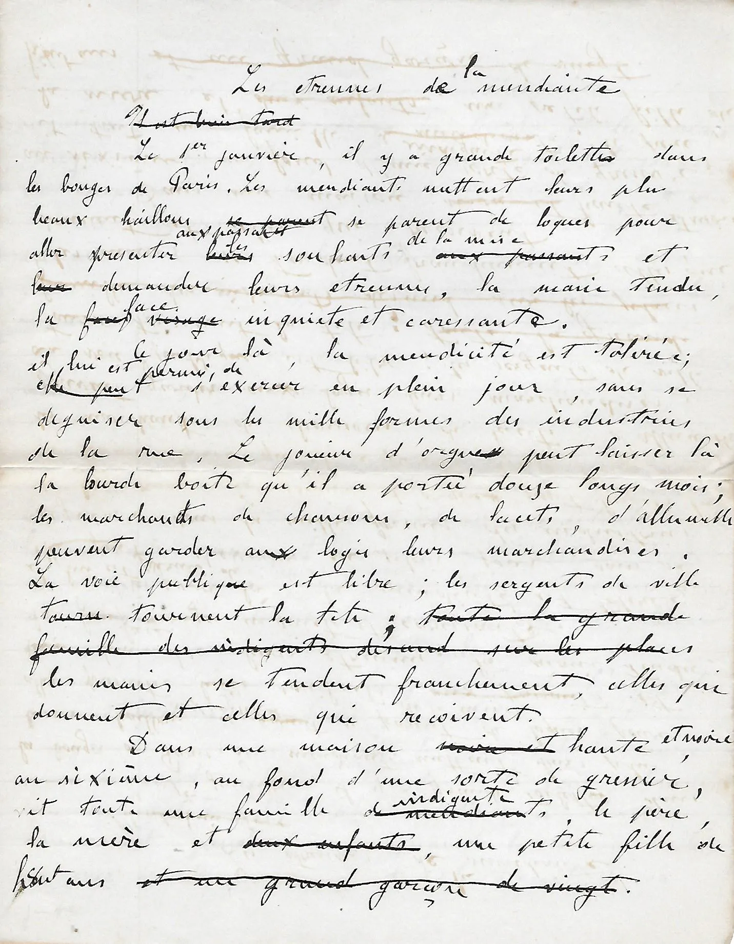 Emile ZOLA – Manuscrit autographe Contes à Ninon
