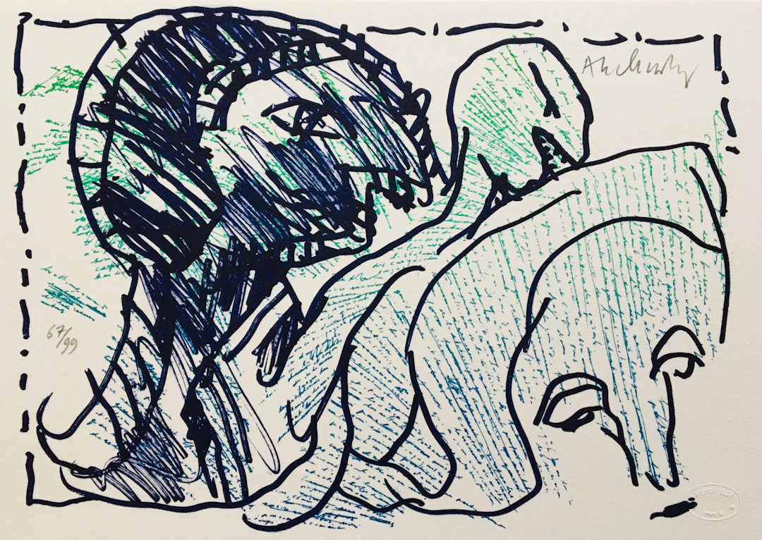Pierre ALECHINSKY - Sans-titre, 2013 - Lithographie originale signée au crayon