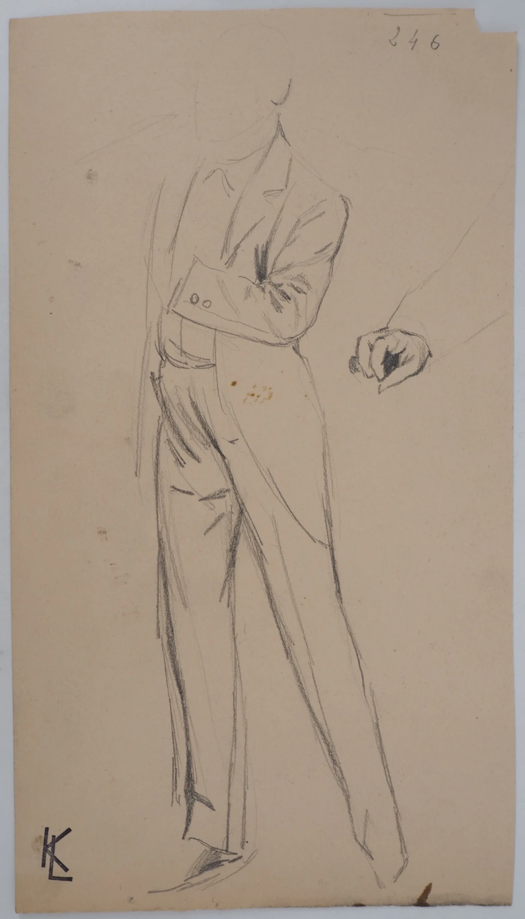 Léopold Franz KOWALSKI: Homme en smoking, dessin original