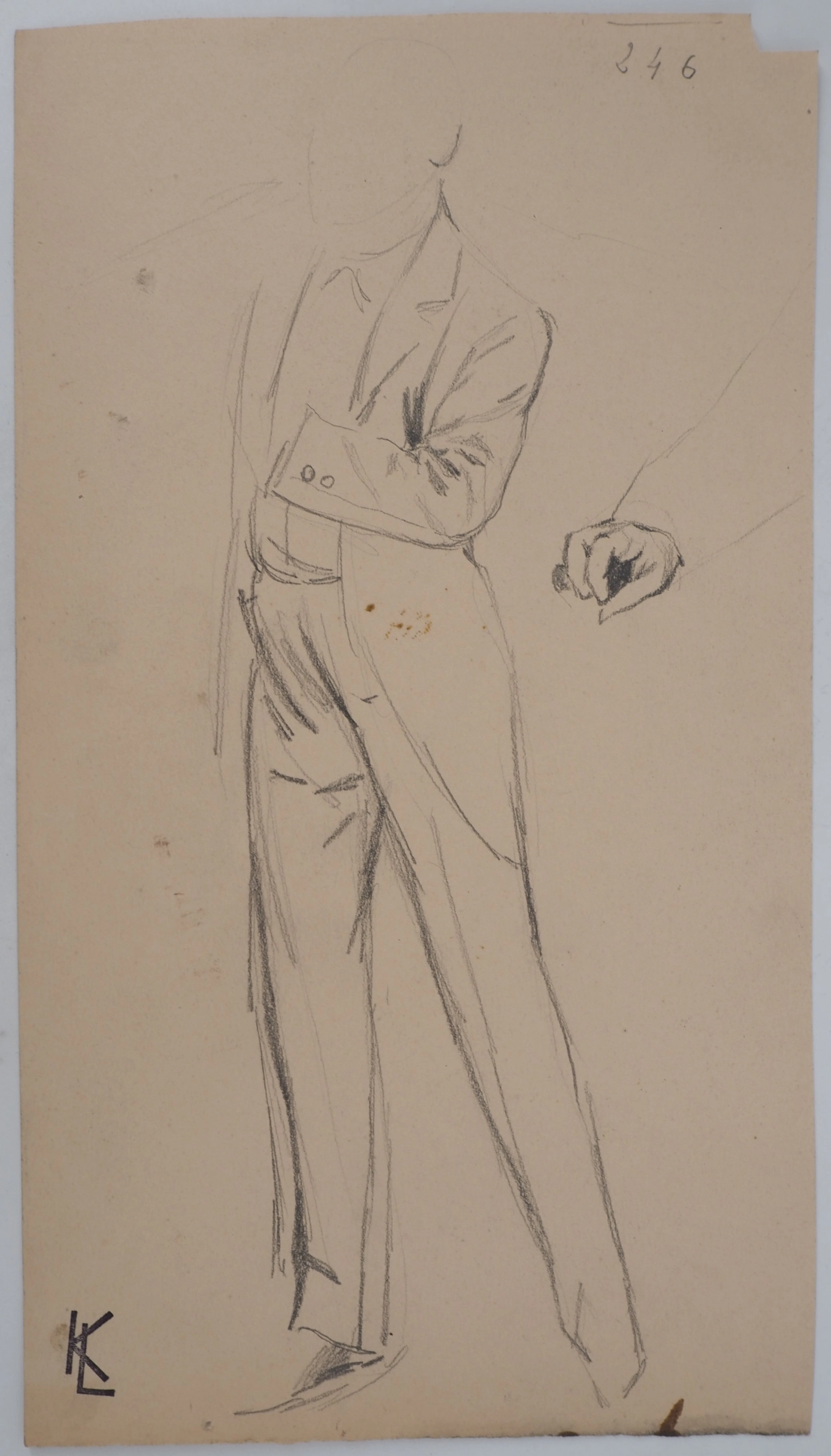 Léopold Franz KOWALSKI: Homme en smoking, dessin original