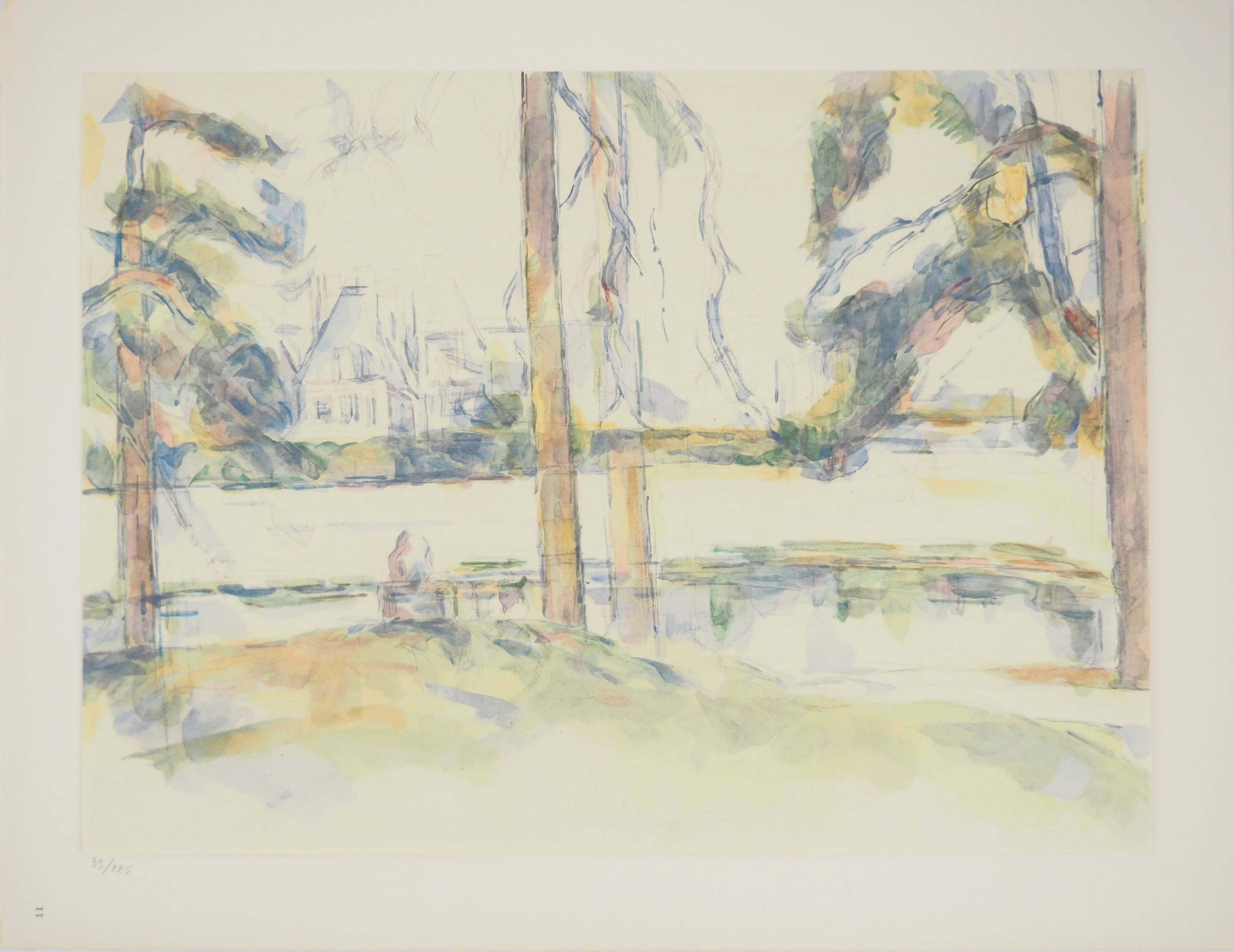 Paul CEZANNE : Val d'Oise, Vue du château de Montgeroult, Lithographie