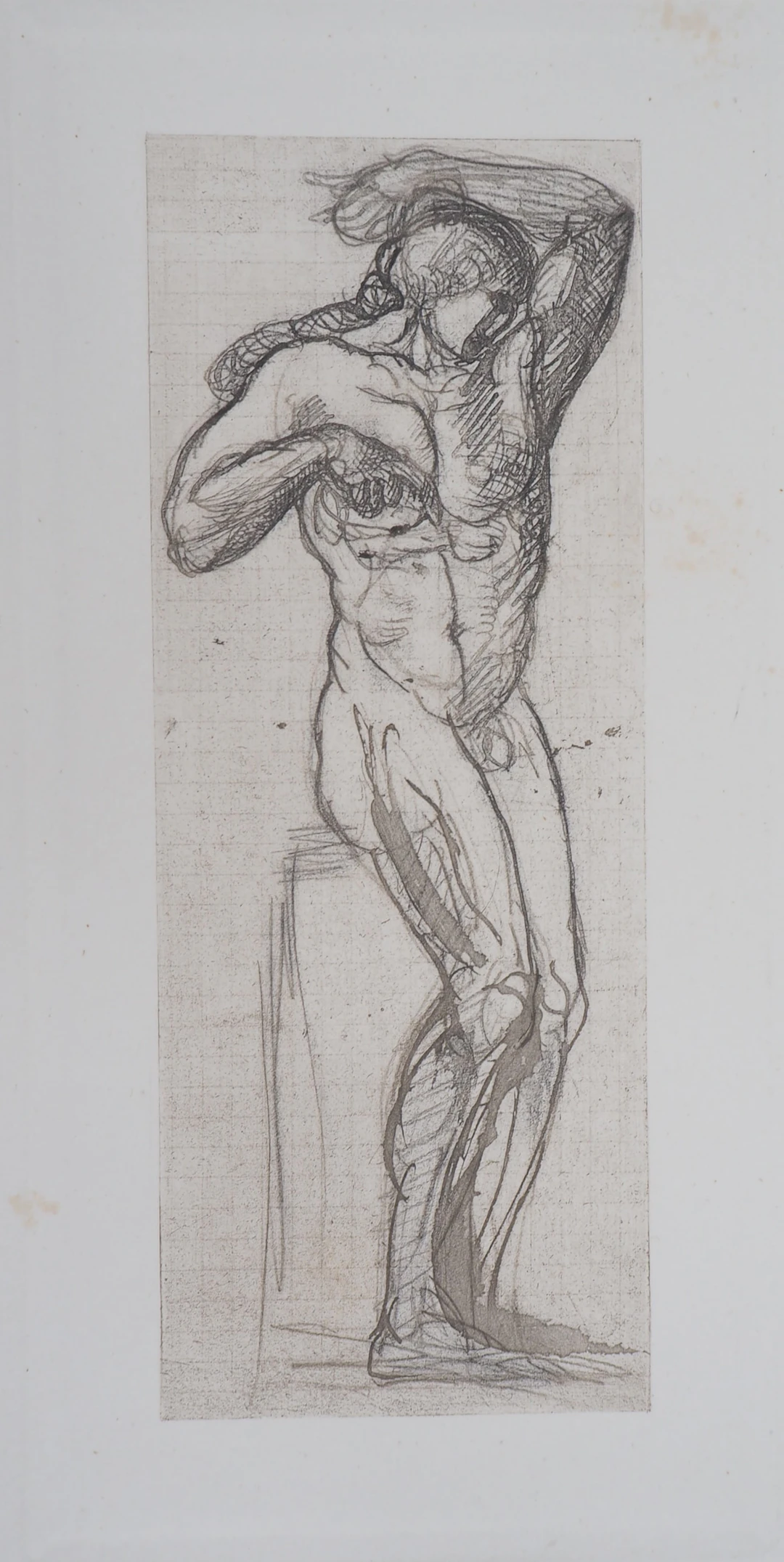 Auguste RODIN : Homme nu, Gravure