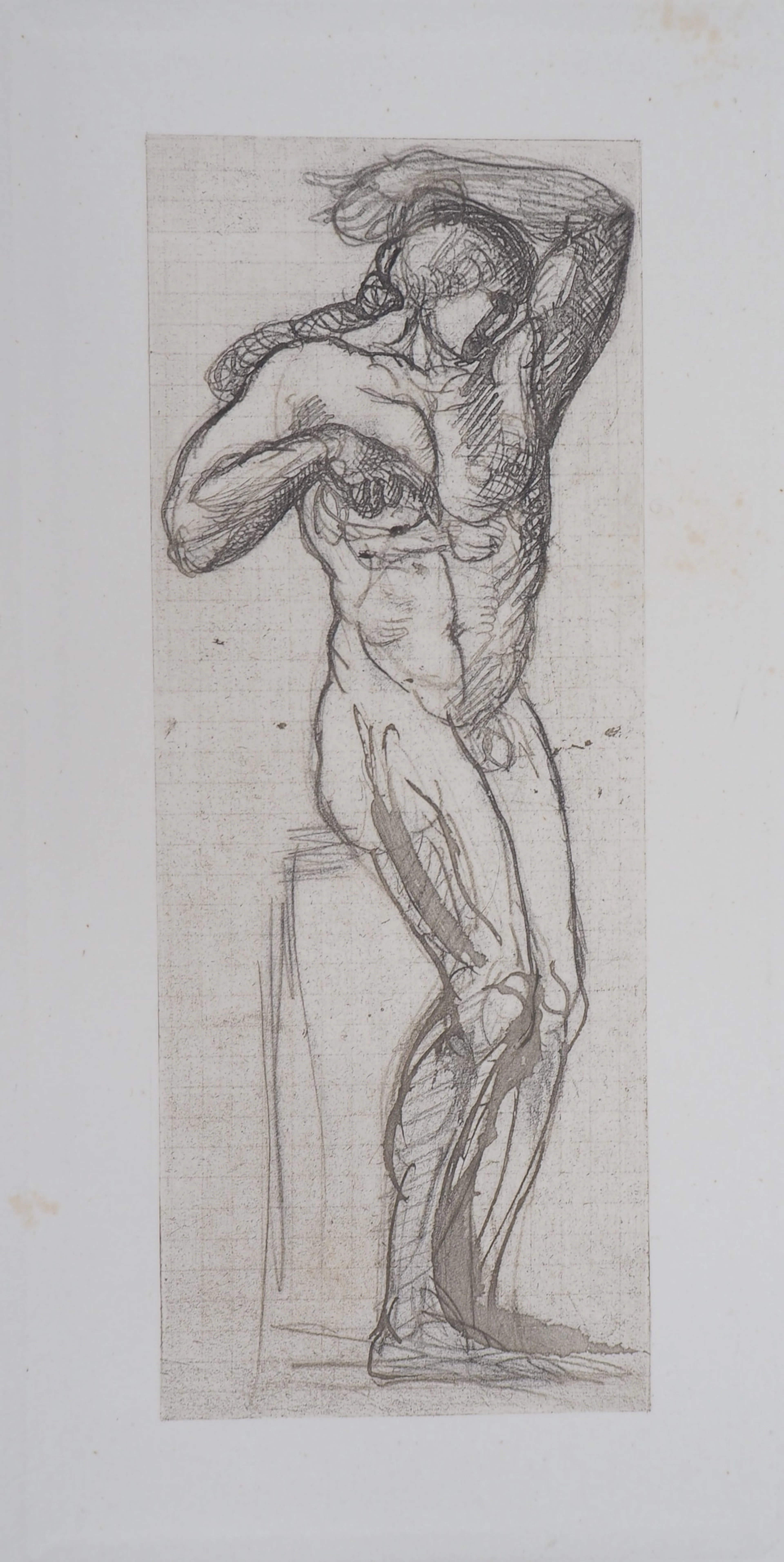 Auguste RODIN : Homme nu, Gravure