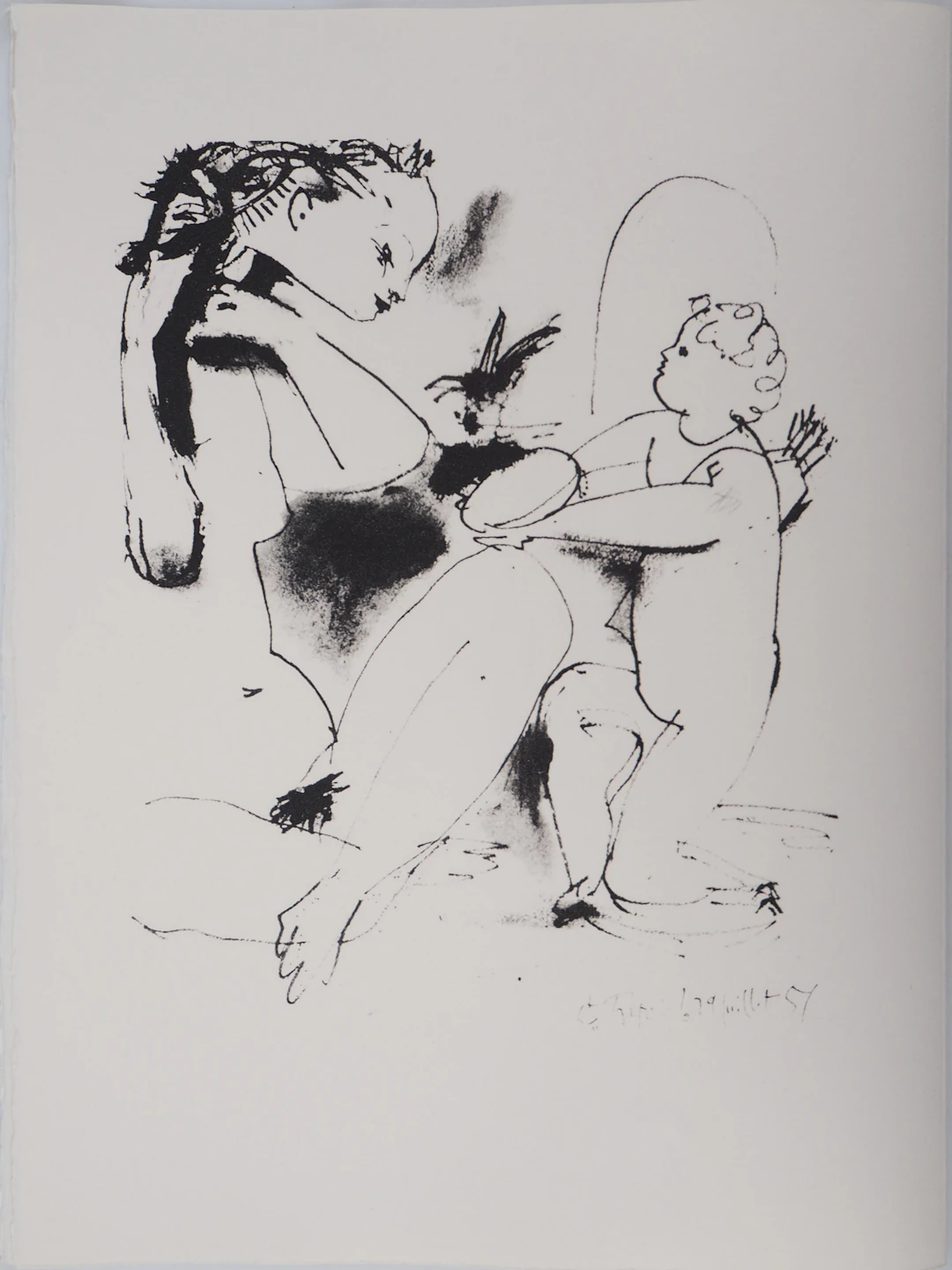 Pablo PICASSO (d’après) : Femme et cupidon - Lithographie