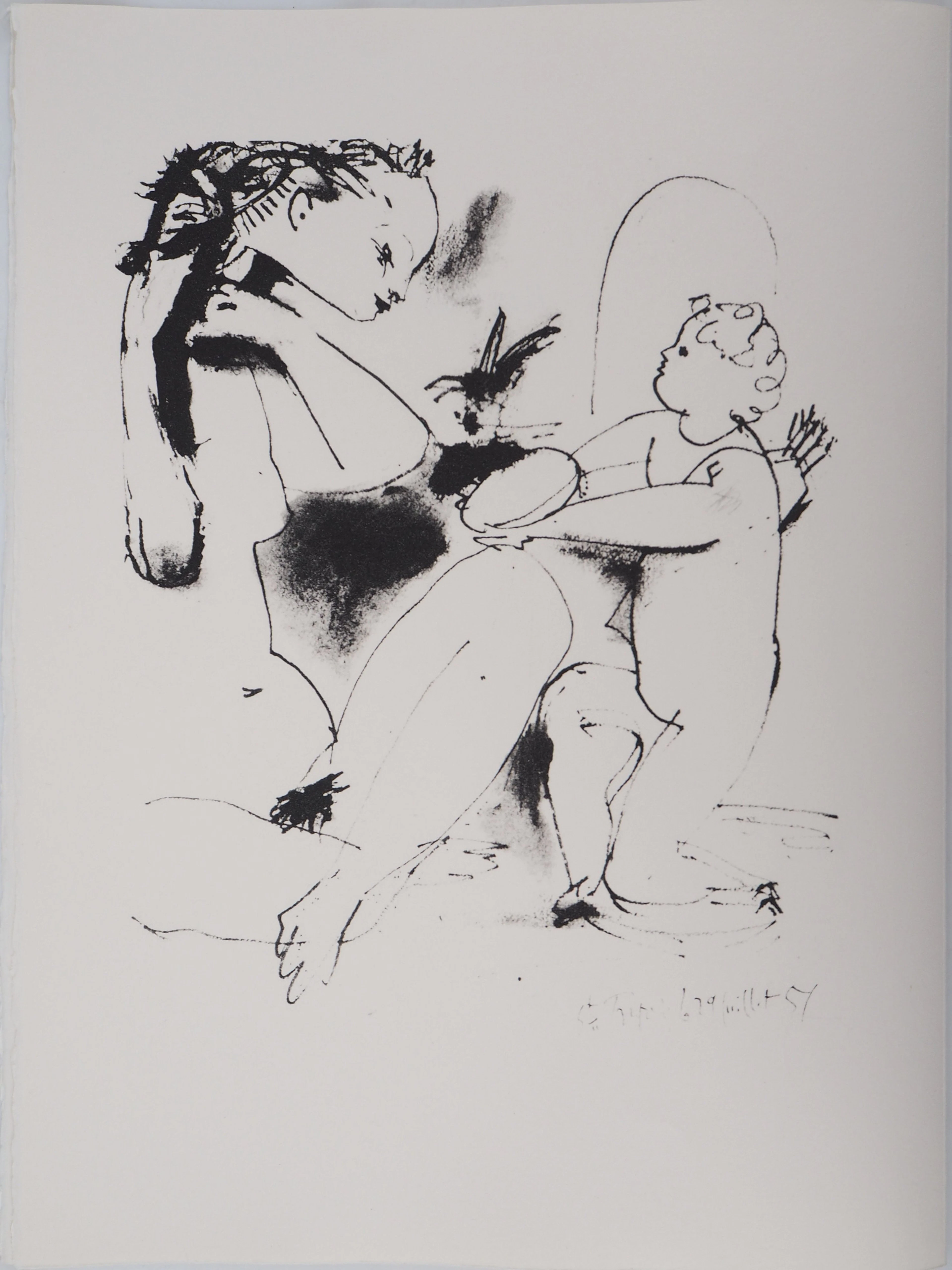 Pablo PICASSO (d’après) : Femme et cupidon - Lithographie