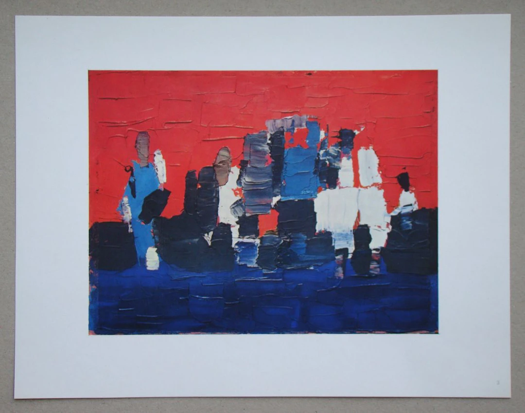 Nicolas DE STAËL (d’après) - Les petits footballeurs 1960 - Lithographie offset