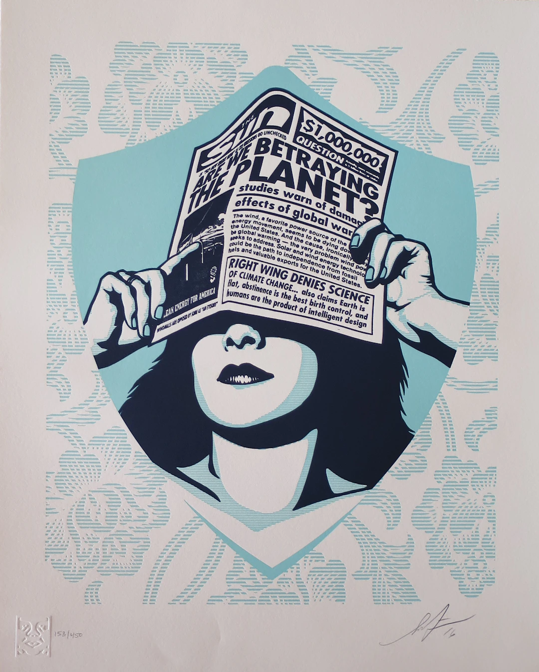 Shepard FAIREY (Obey) - Global Warning Letterpress, 2016 - Sérigraphie