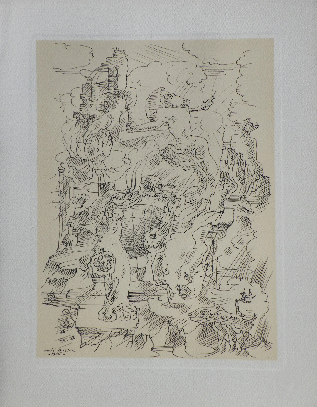 André MASSON : Métamorphoses, Gravure signée, 1951