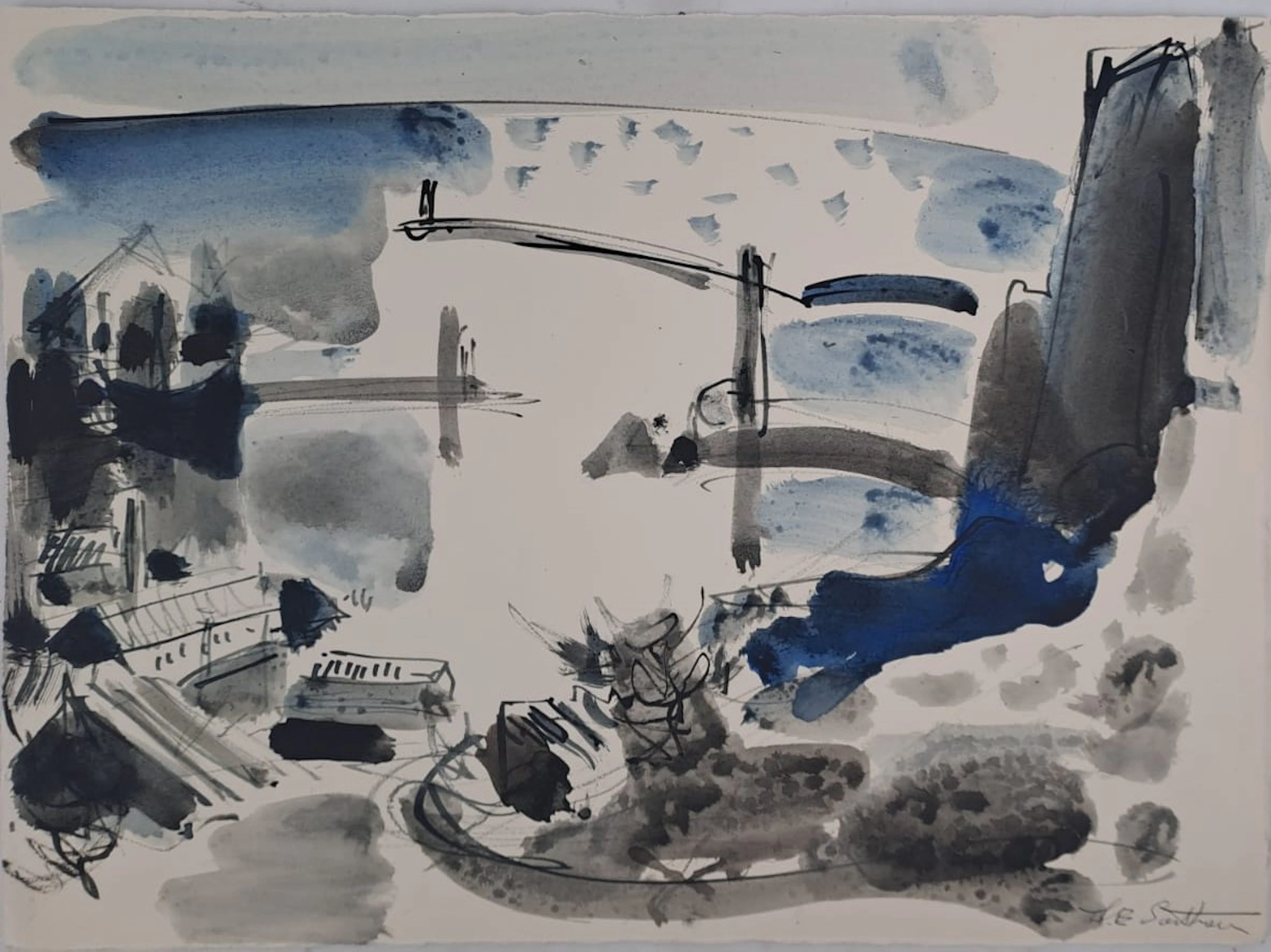 Maurice-Elie Sarthou - Composition - Aquarelle, signée