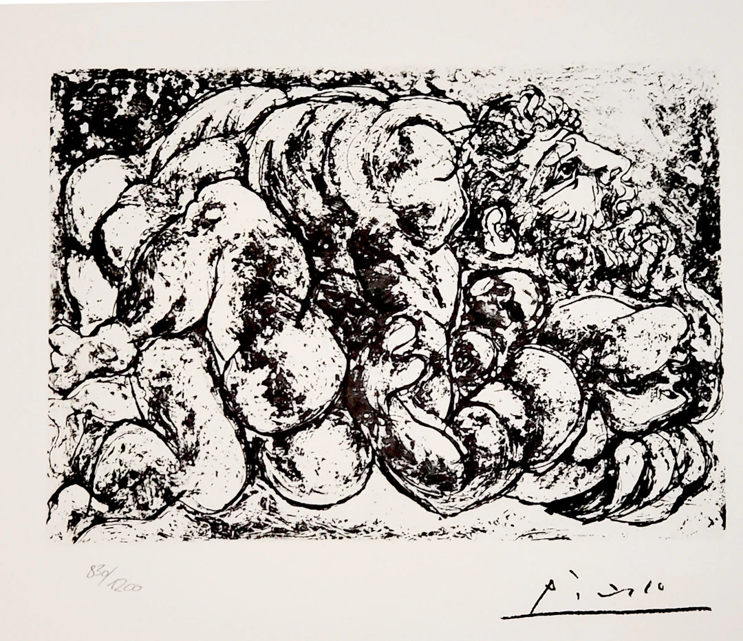 Pablo Picasso (d’après), L’étreinte - lithographie signée, numérotée, 1973