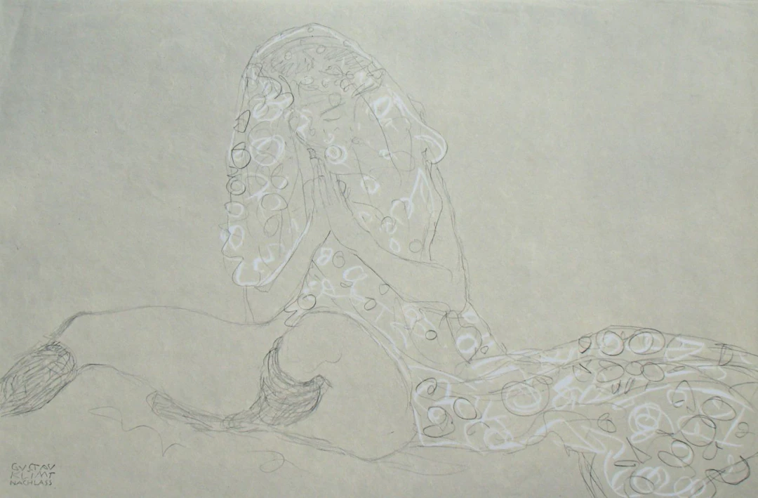 Gustav KLIMT (d’après) - Dessin érotique - Braut, 1979 - Lithographie offset