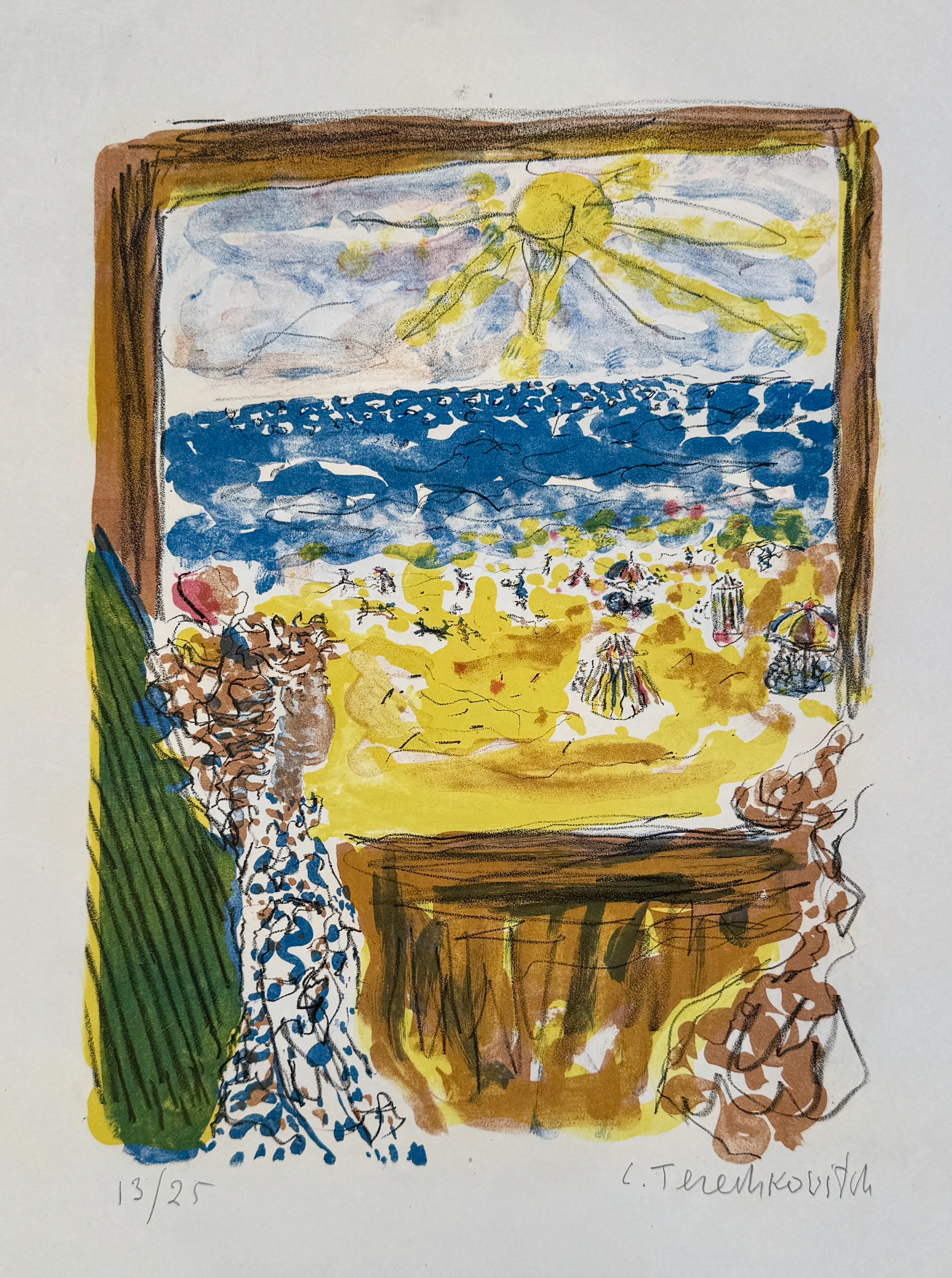 Constantin Terechkovitch - Au bord de la mer - Lithographie originale