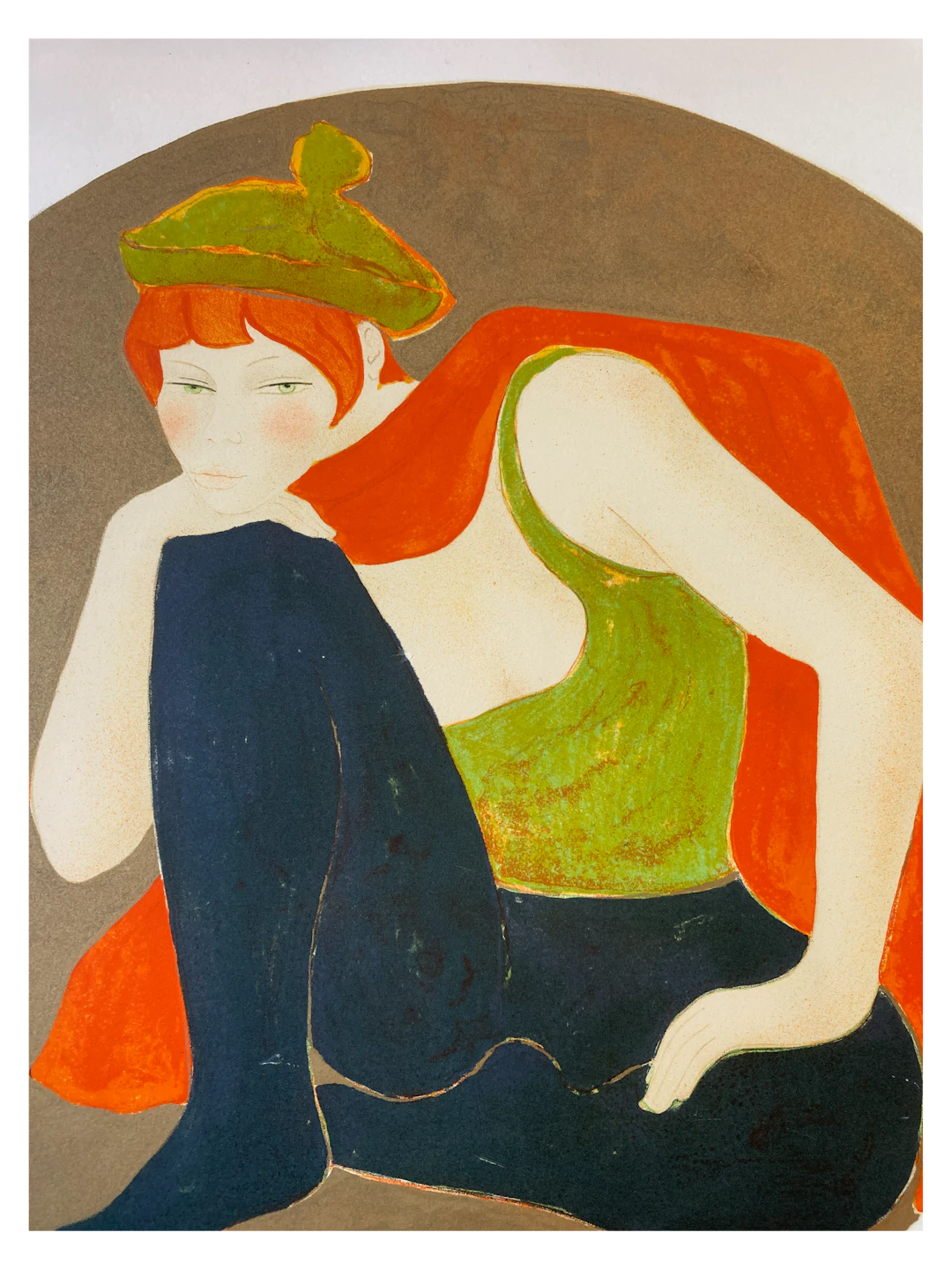 Alain BONNEFOIT - Bonne vert , lithographie signée