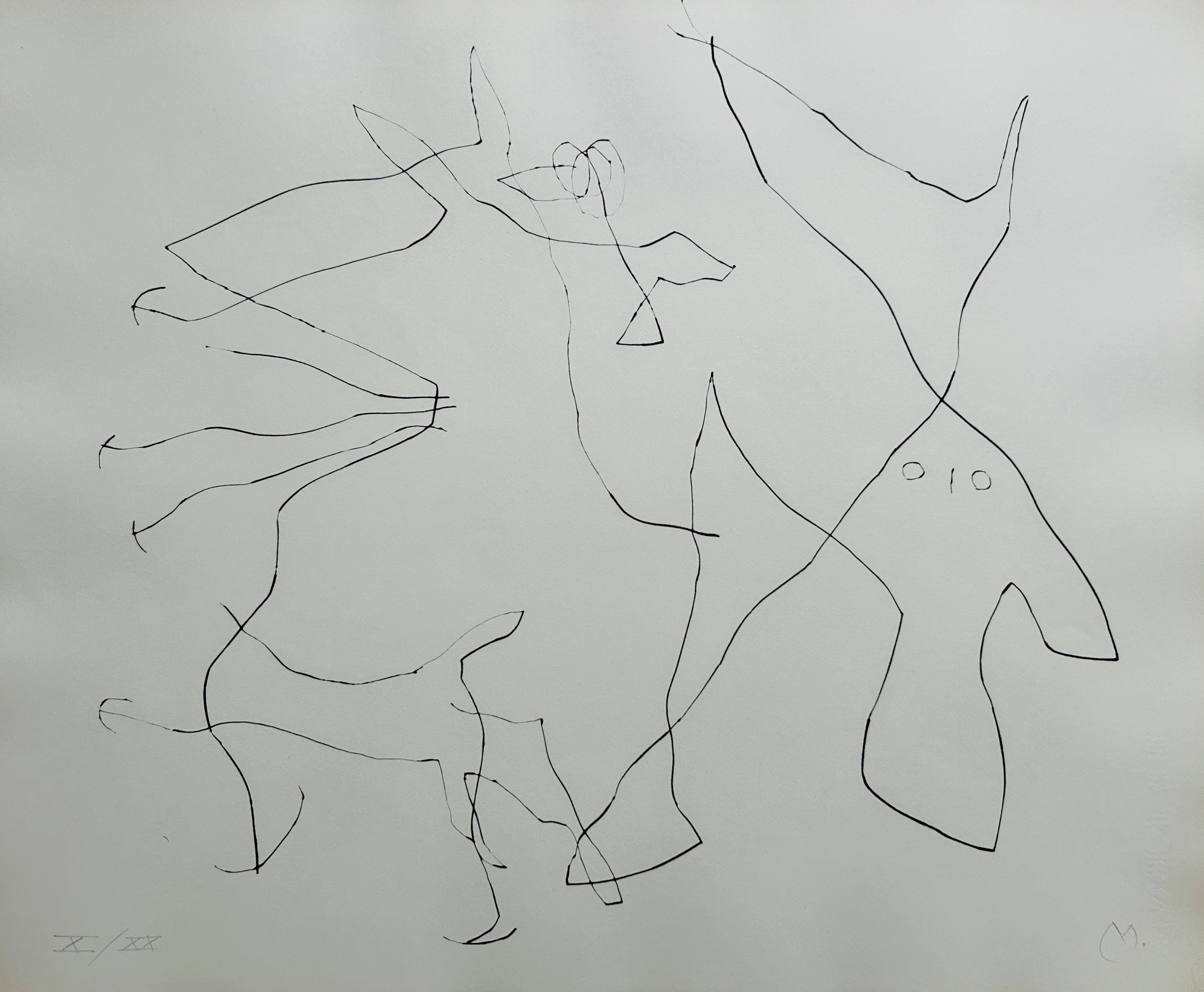 Joan MIRO - Flux de l’aimant, 1964 - Pointe-sèche originale signée au crayon