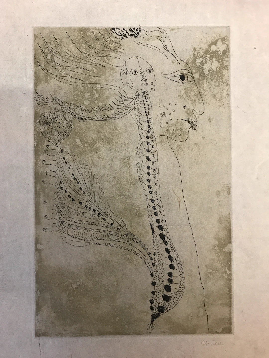 Unica ZÛRN - Oracles et spectacles #6, 1967 - Gravure signée au crayon