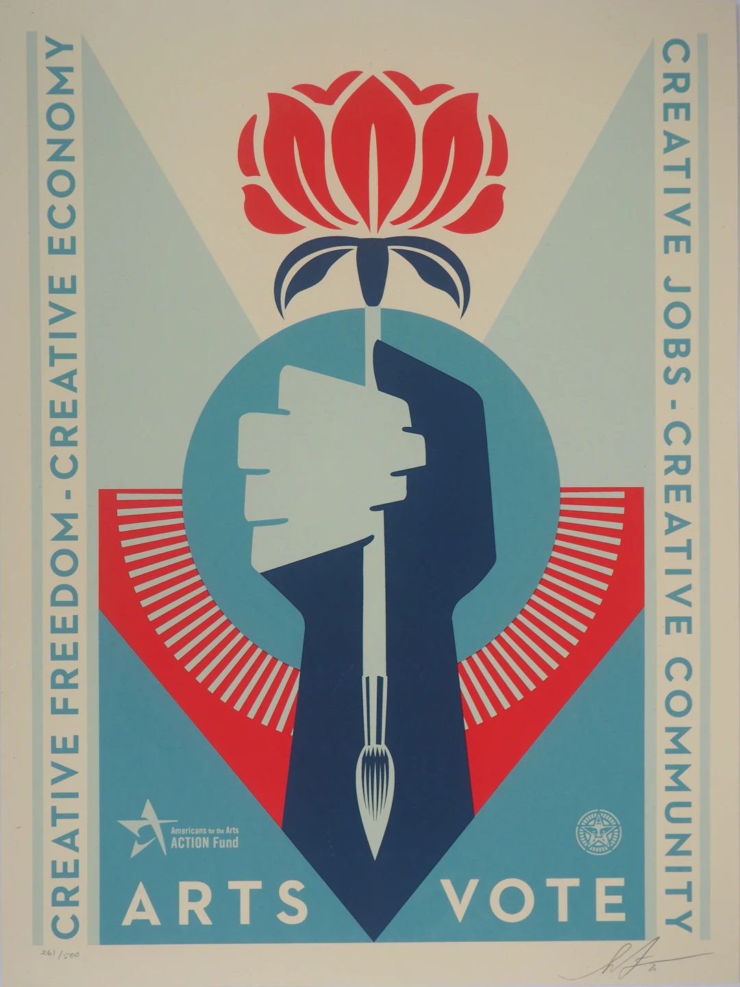 Shepard FAIREY (OBEY) : Arts for vote - Sérigraphie originale signée