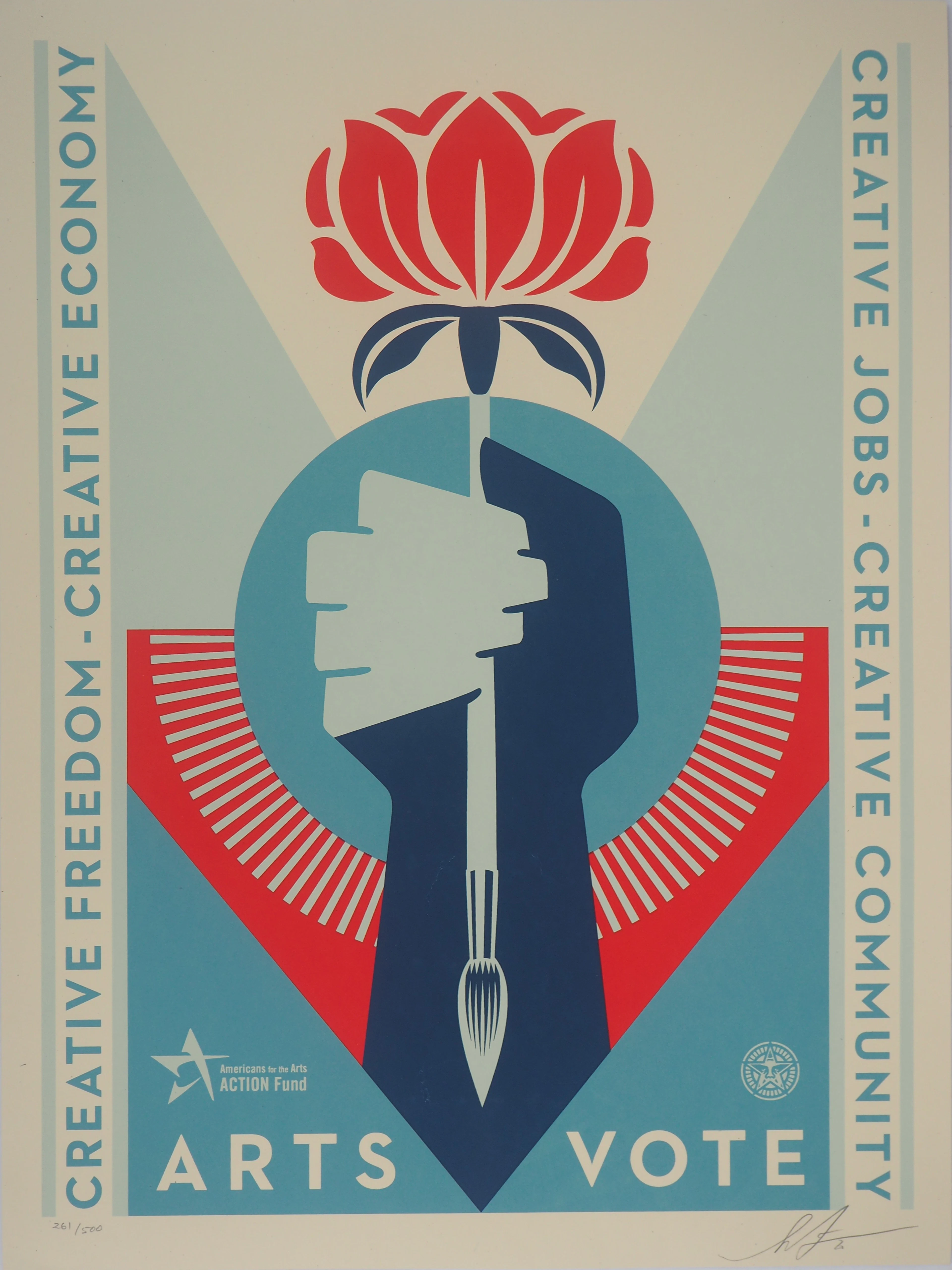 Shepard FAIREY (OBEY) : Arts for vote - Sérigraphie originale signée