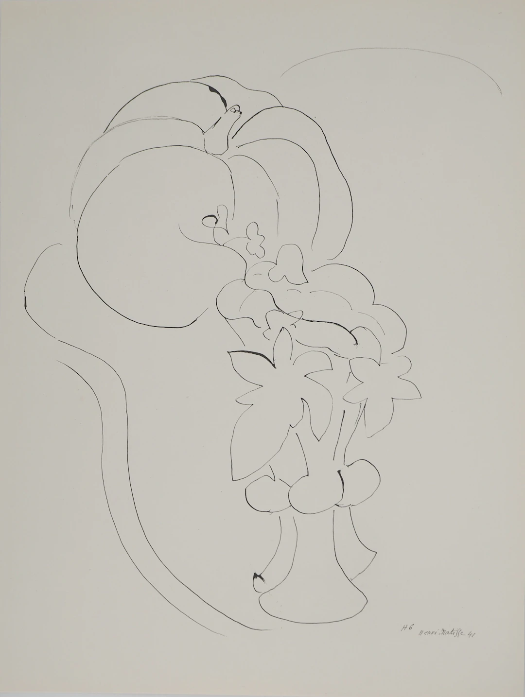 Henri MATISSE : Etude de citrouille, Lithographie signée