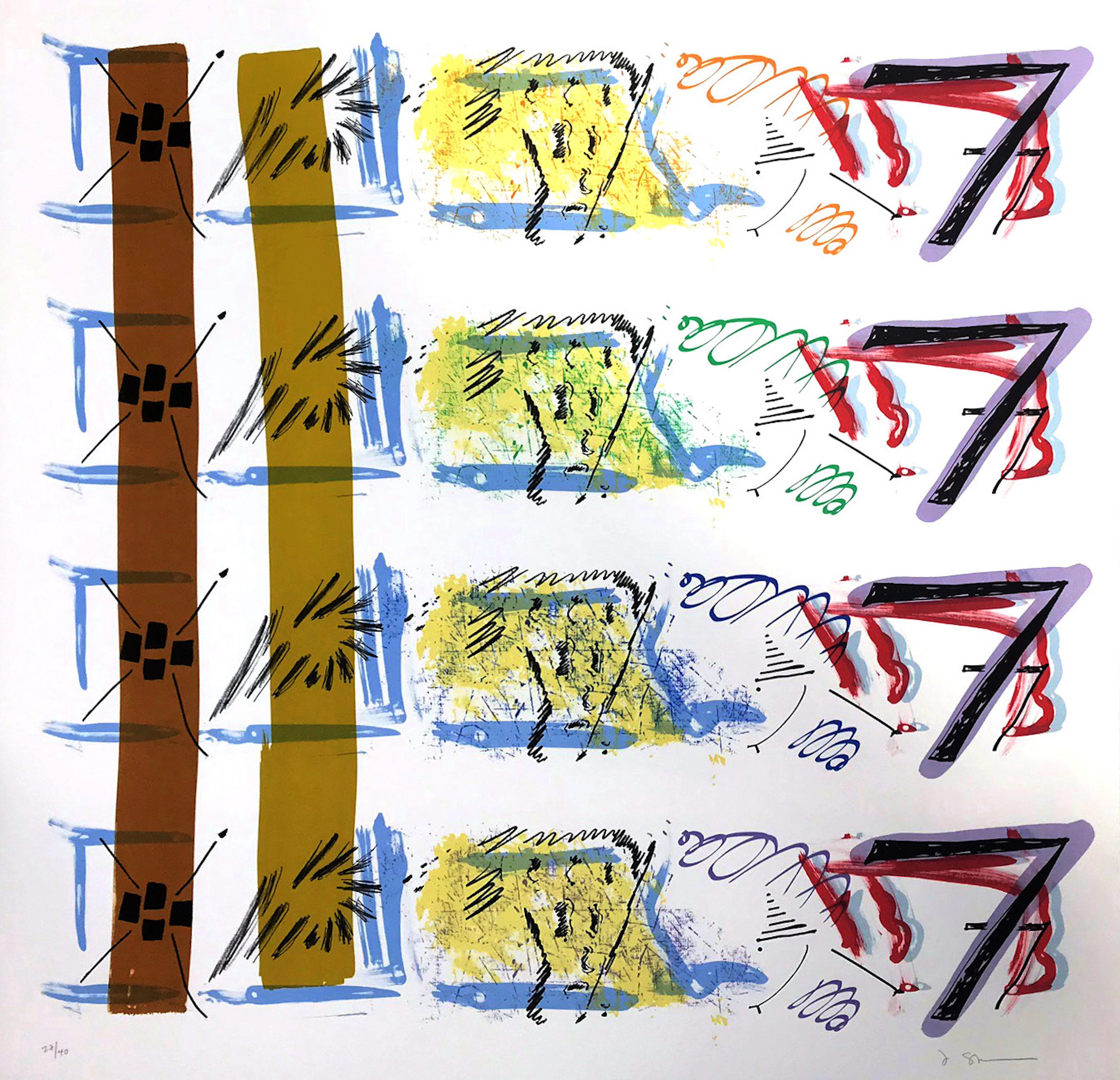 Jessica STOCKHOLDER - Aspect Syllabary : Getting Wind 1, 2015 - Lithographie