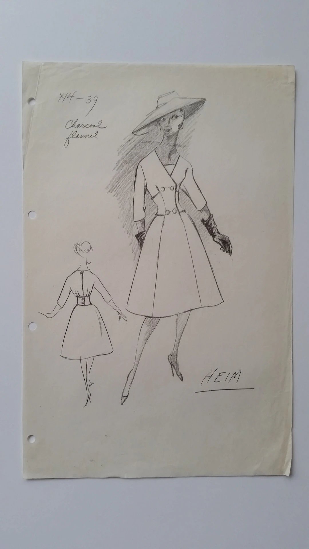 Jacques Heim - Croquis robe - Charcoal flannel