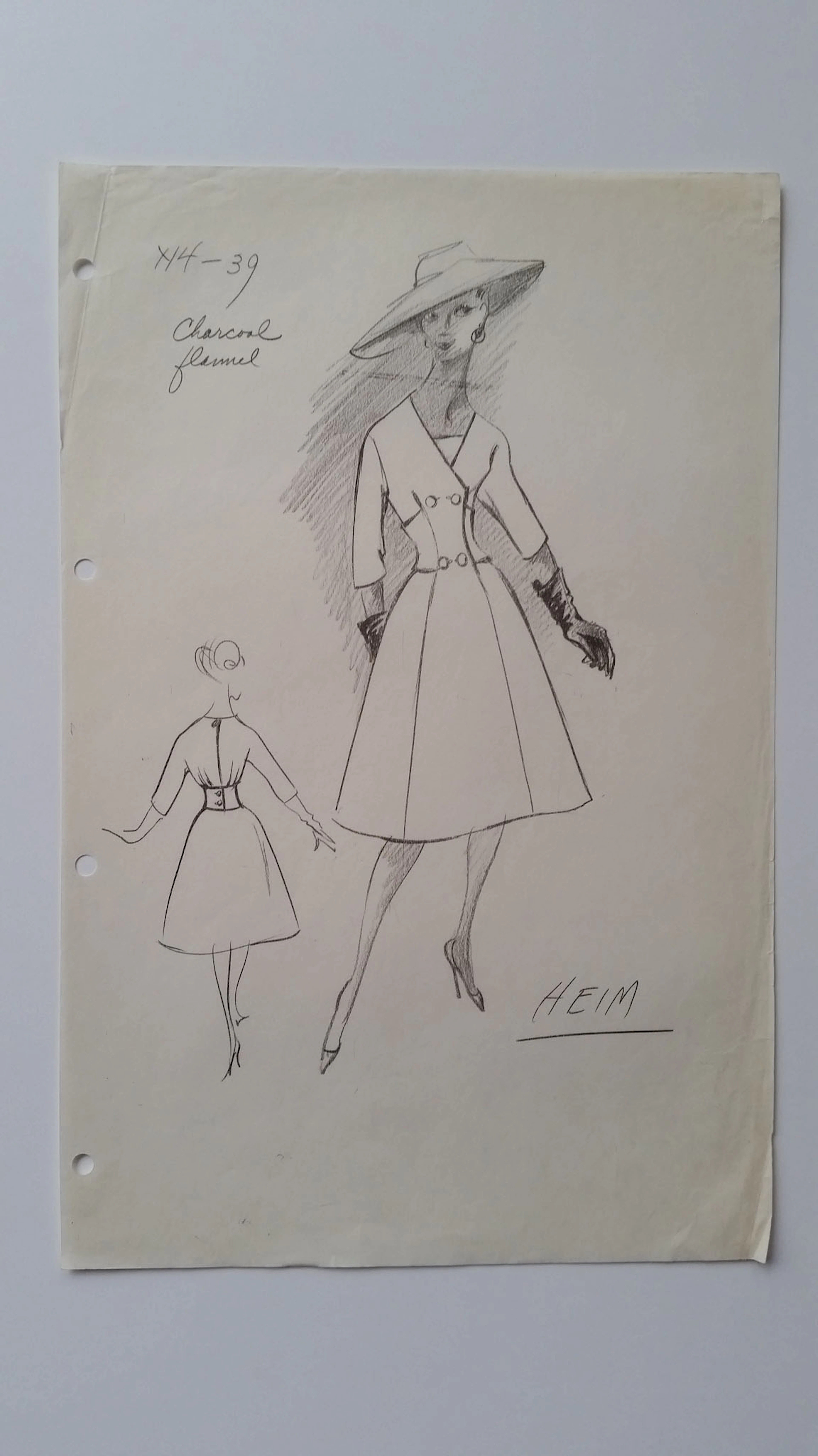 Jacques Heim - Croquis robe - Charcoal flannel