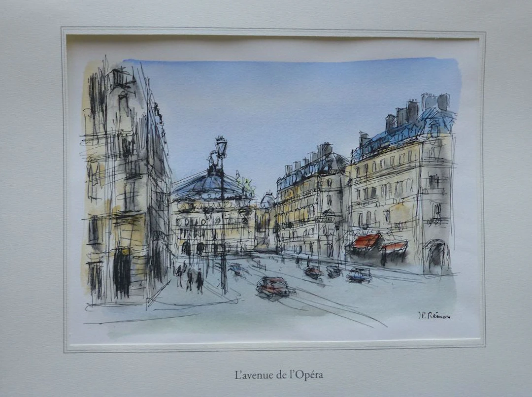 Jean Pierre REMON - L’avenue de l’Opéra, 2010 - Aquarelle signée