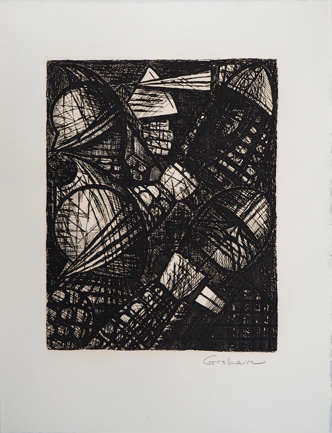 Marcel GROMAIRE - Macbeth, Shakespeare: le combat, 1958 - Eau-forte