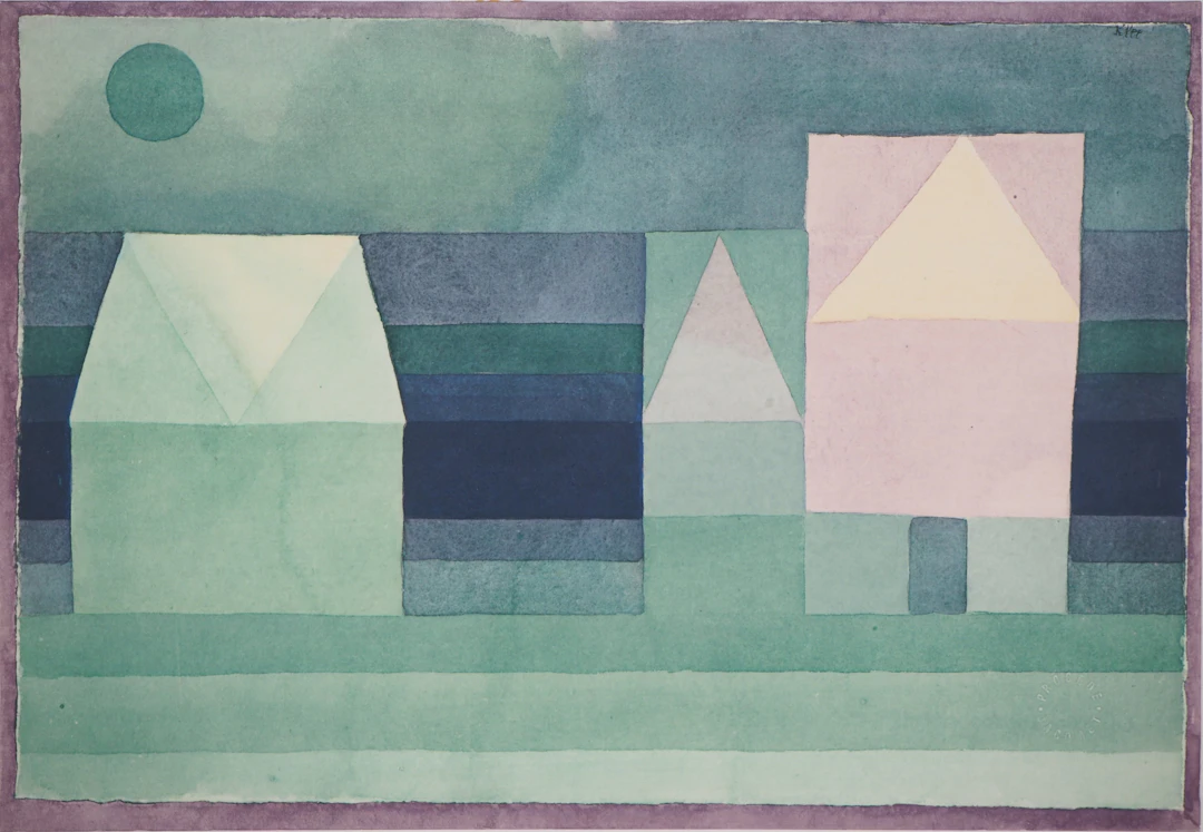 Paul KLEE (d’après) - Trois maisons cubistes, 1964 - Lithographie