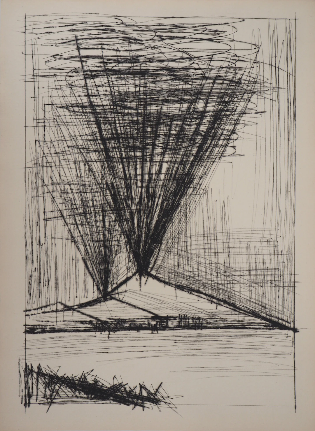 Bernard BUFFET - L’éruption du Vésuve - Gravure originale