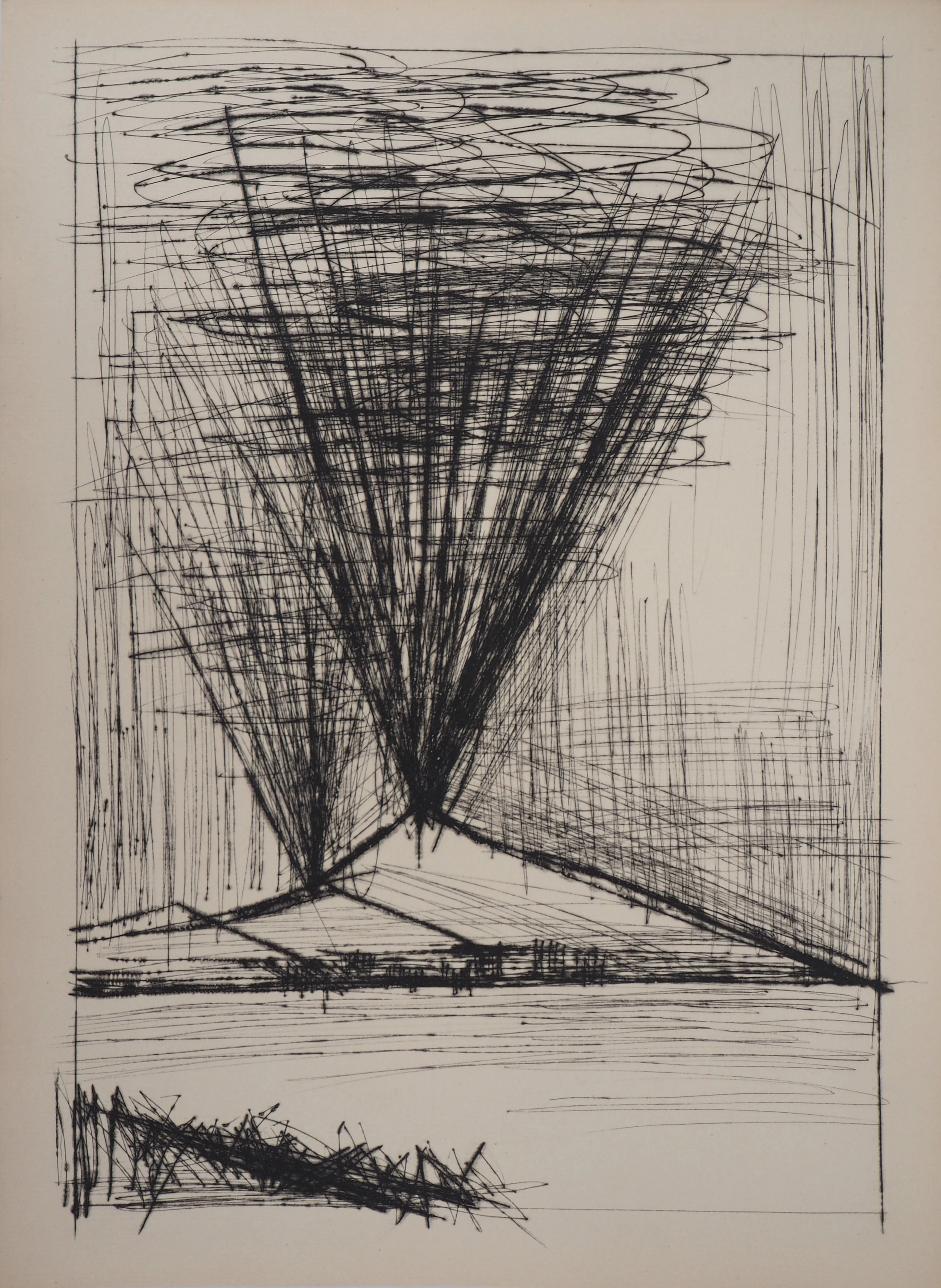 Bernard BUFFET - L’éruption du Vésuve - Gravure originale