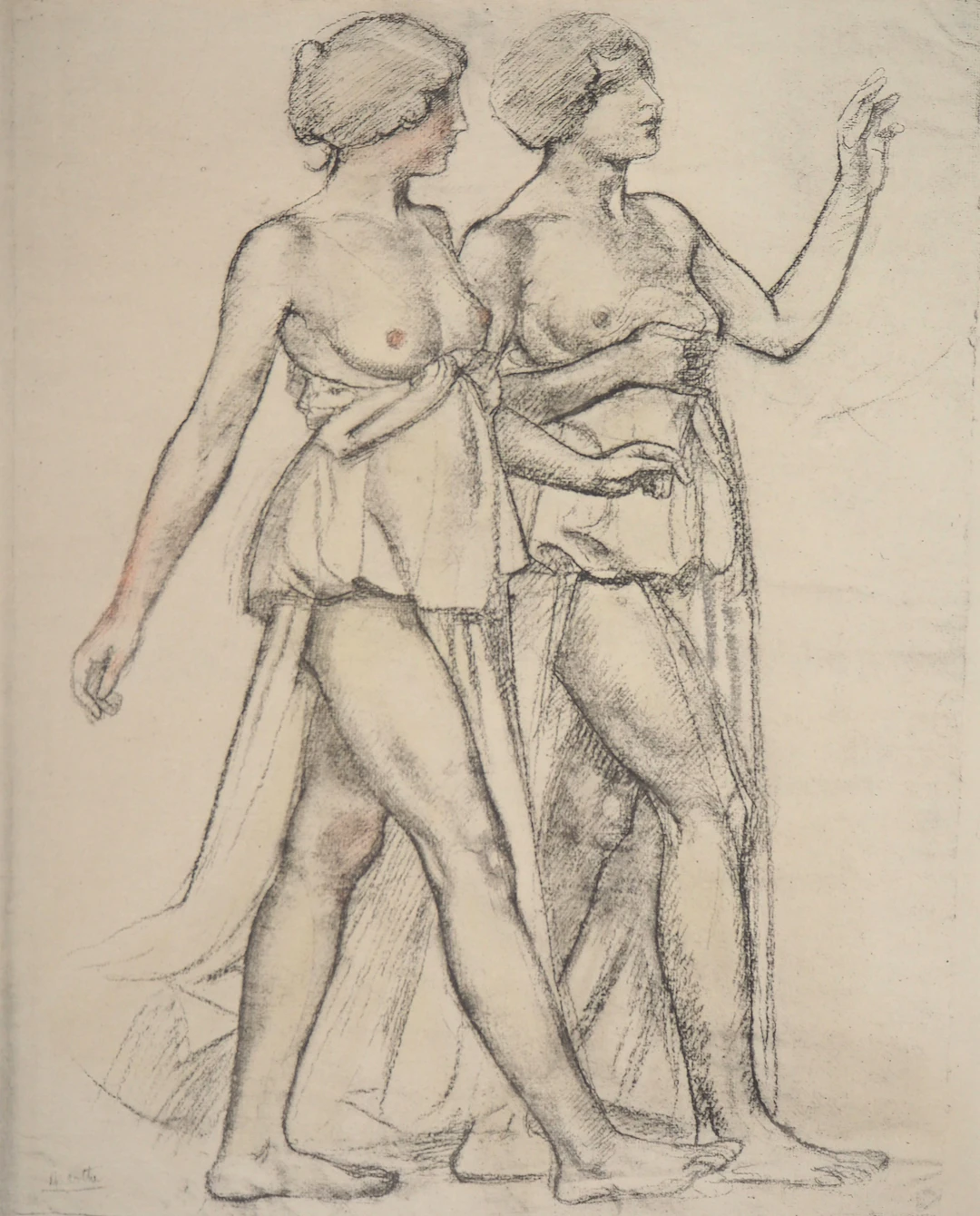 Maurice DENIS : Deux nus marchant - Lithographie originale dédicacée