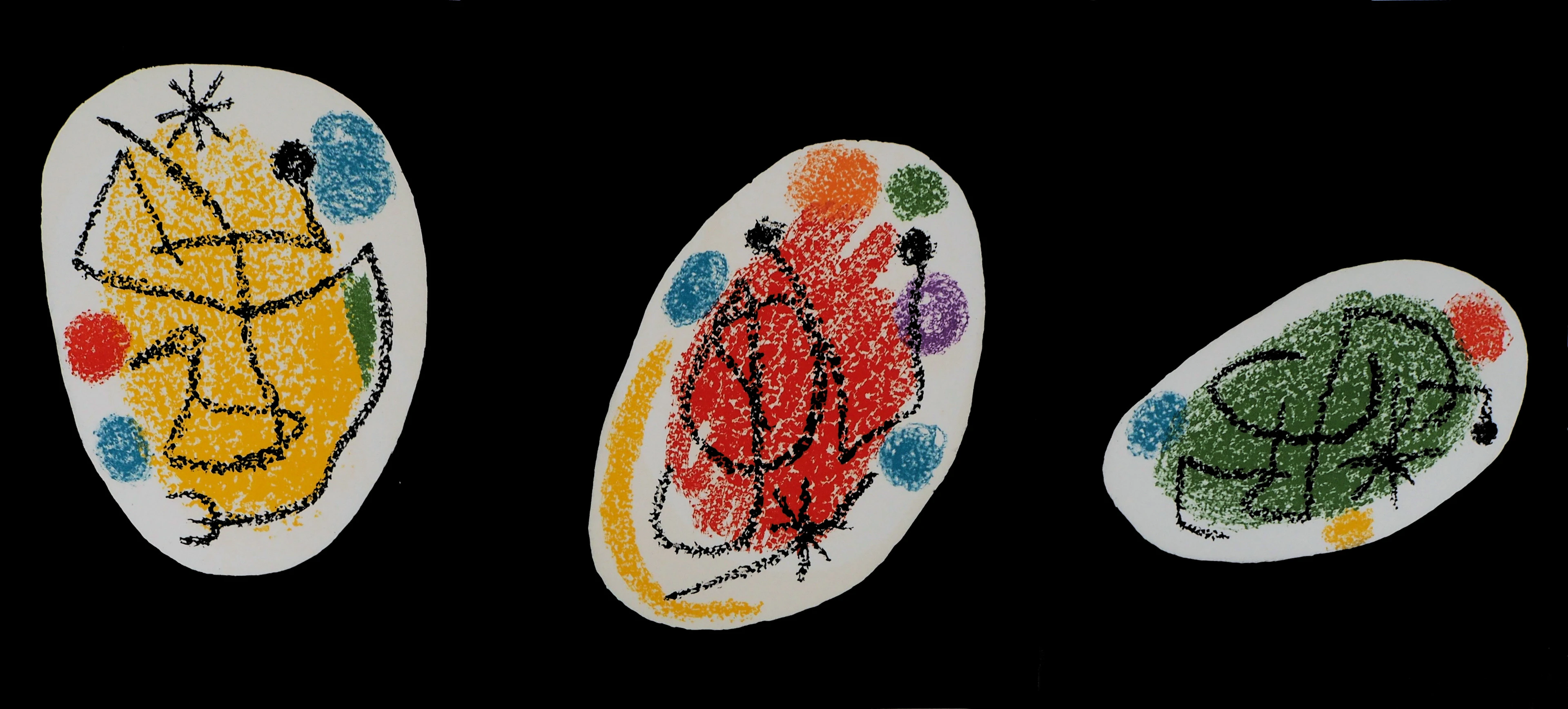 Joan MIRO - Trois poches de couleurs, 1968 - Lithographie originale