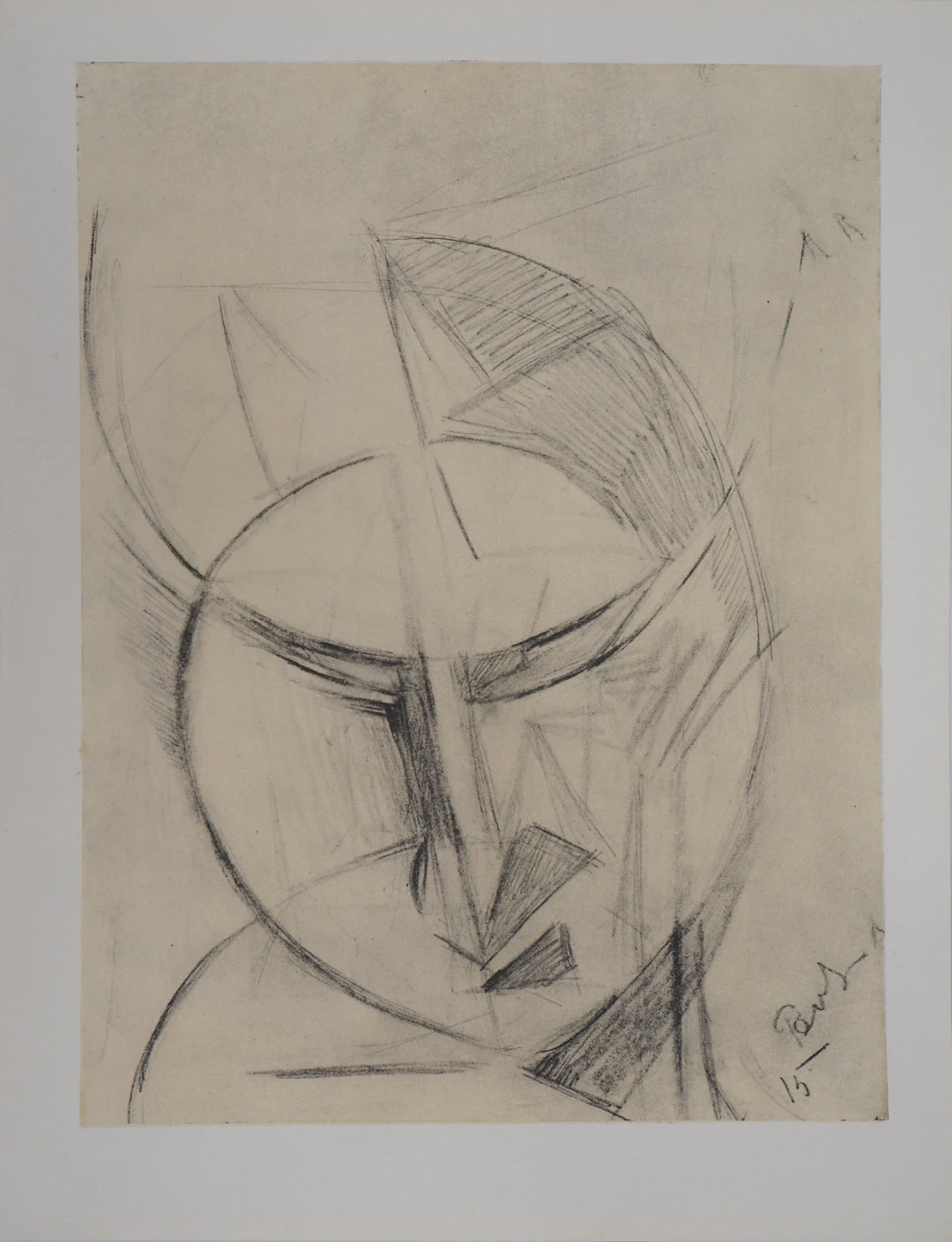Antoine PEVSNER : Visage - Lithographie signée