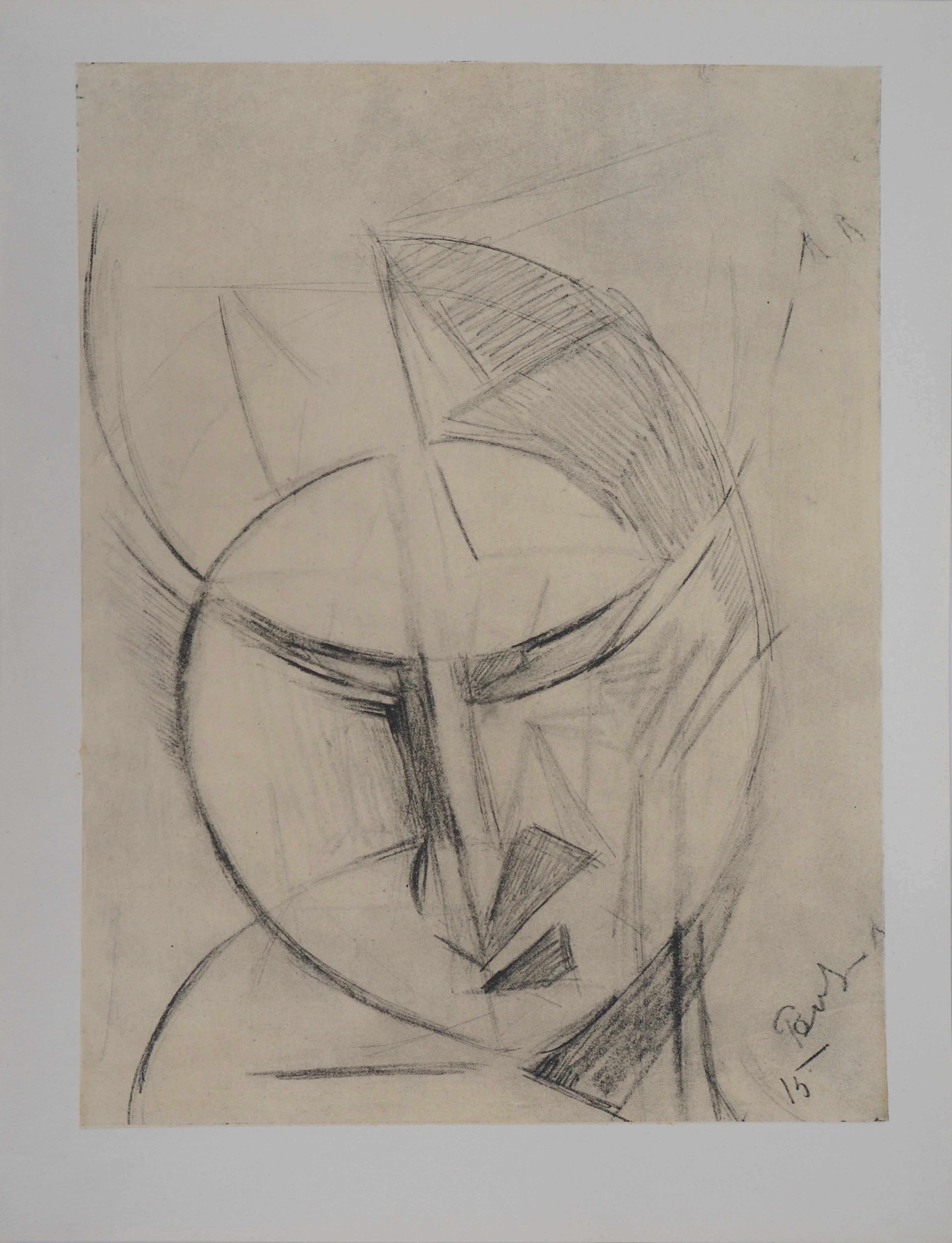 Antoine PEVSNER : Visage - Lithographie signée