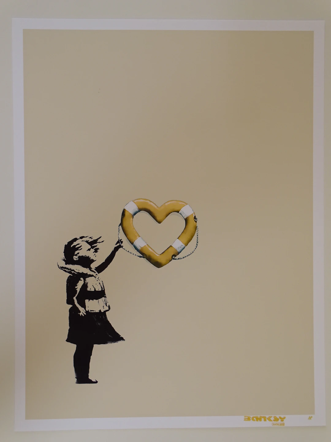 Banksy x Post Modern Vandal - Girl With Heart Shaped Float (Gold)